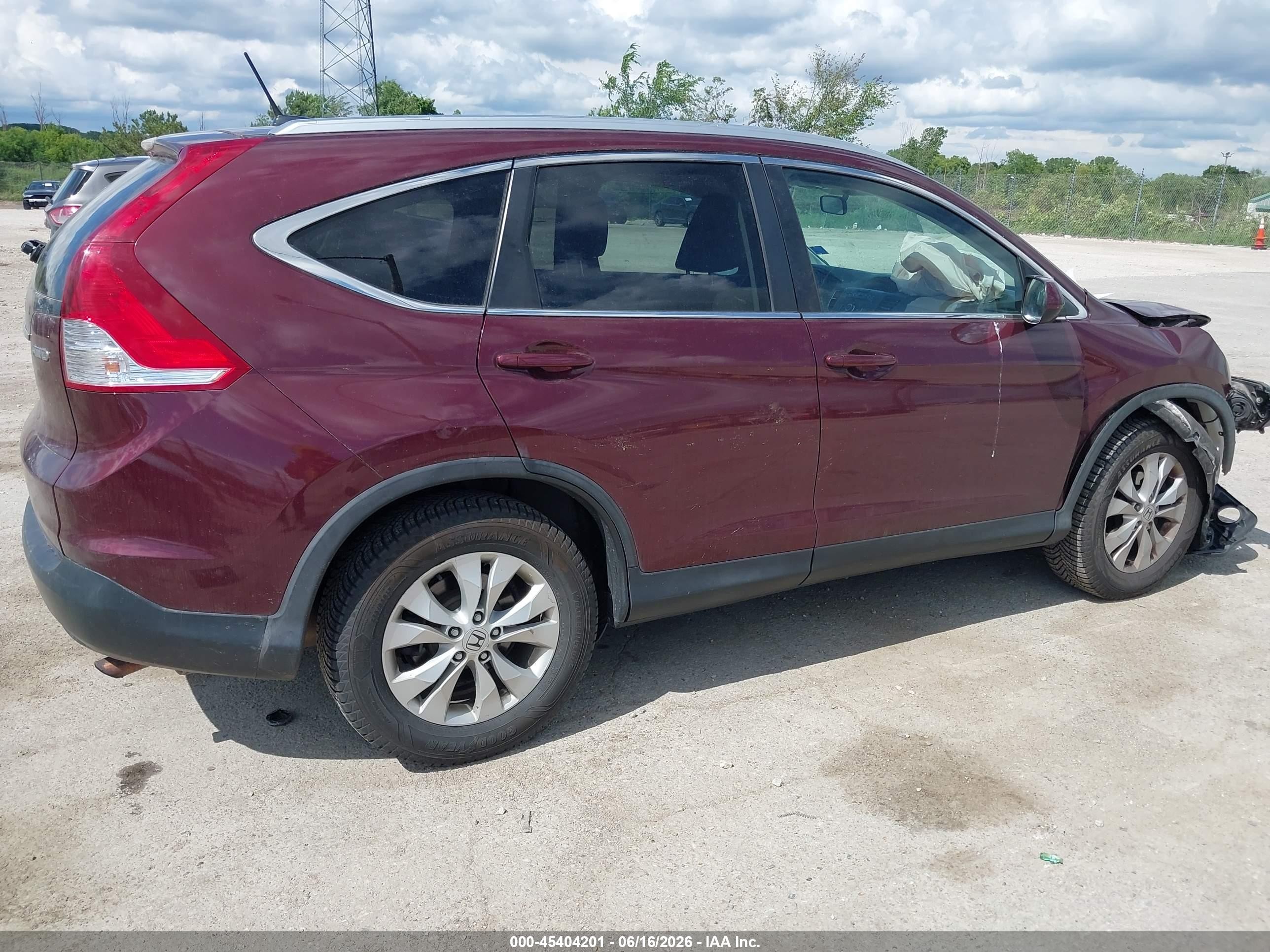 2014 Honda Cr-v Ex-l Бордовый vin: 5J6RM4H72EL029553