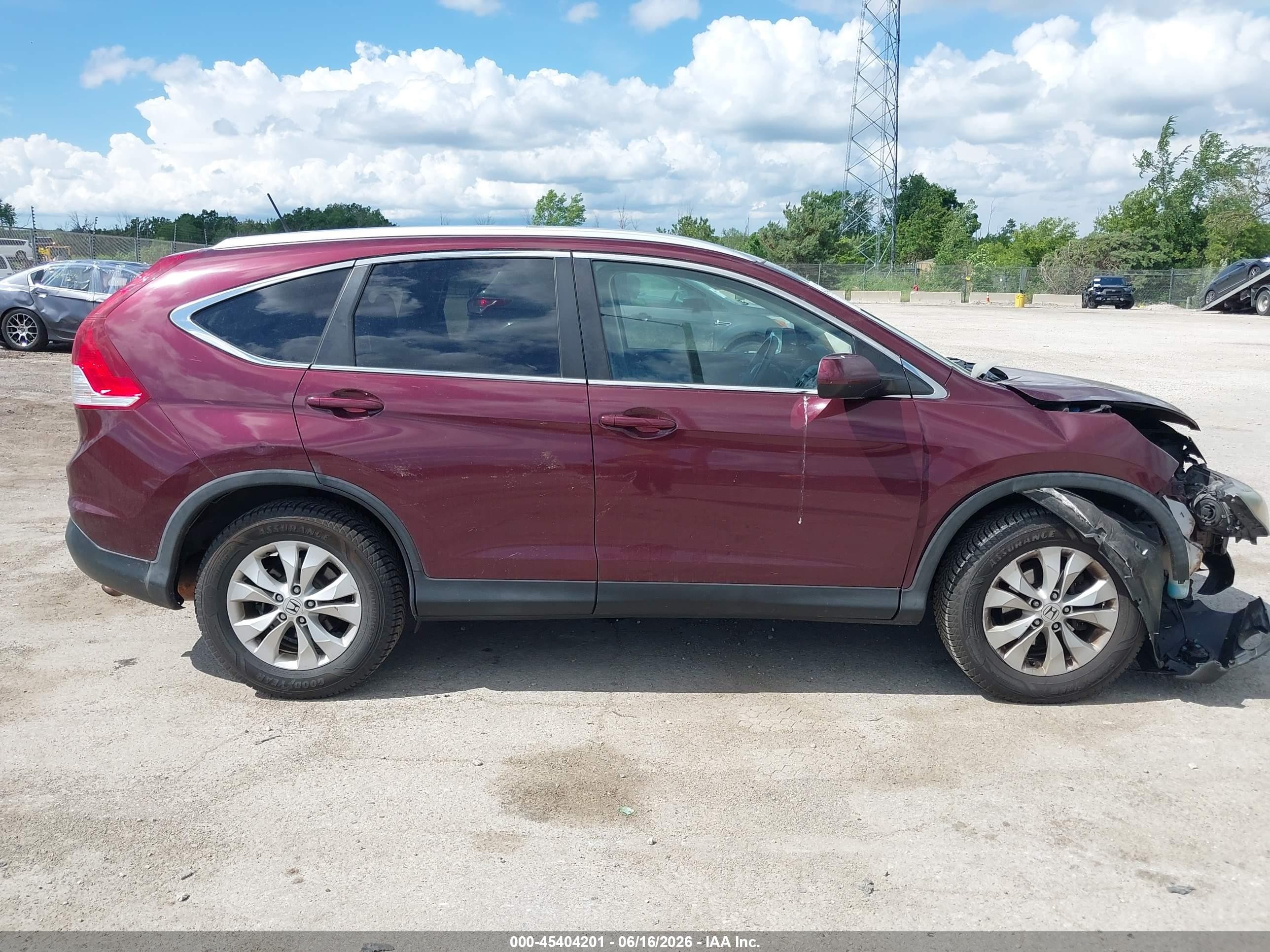 2014 Honda Cr-v Ex-l Бордовый vin: 5J6RM4H72EL029553