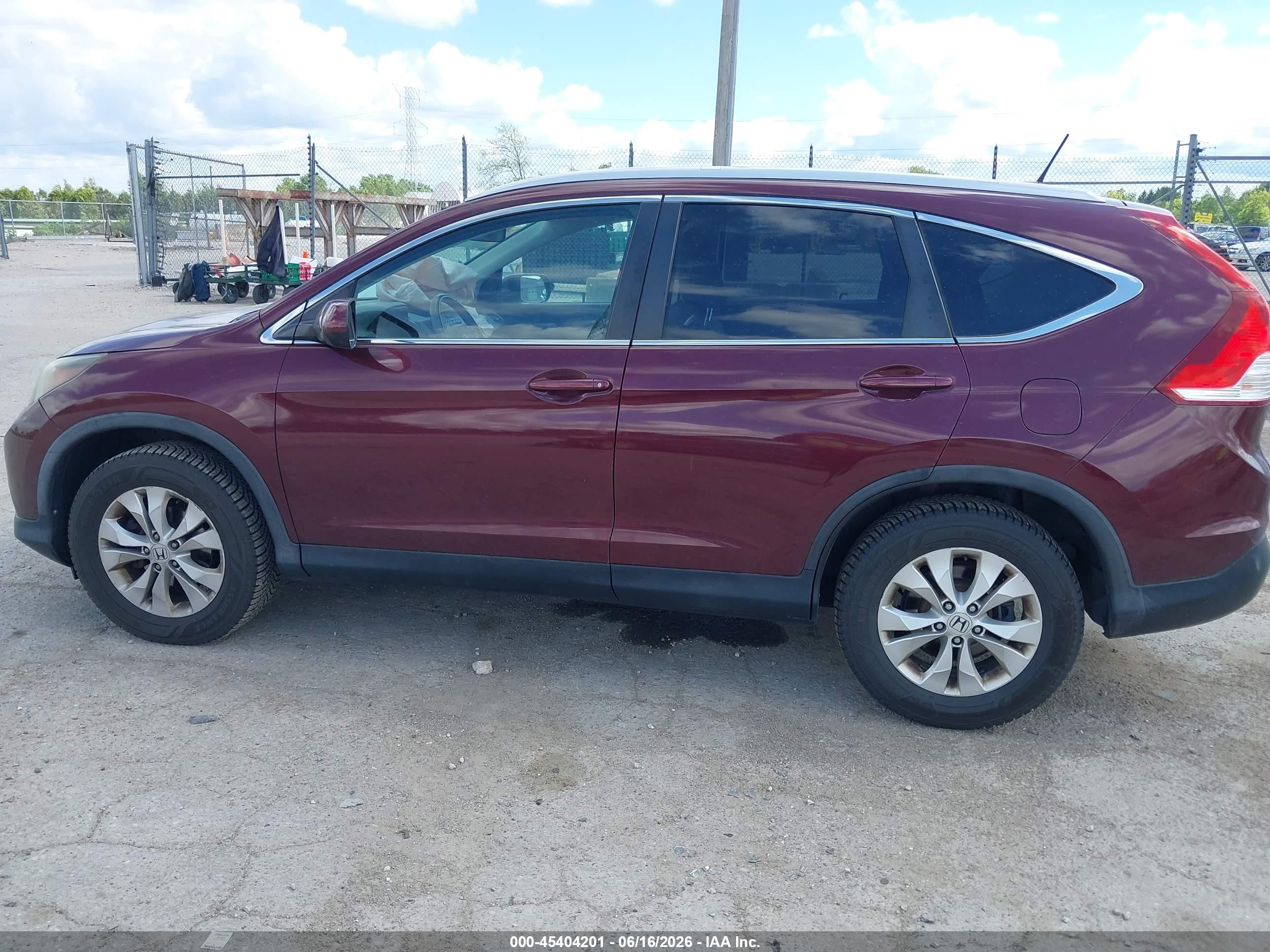 2014 Honda Cr-v Ex-l Бордовый vin: 5J6RM4H72EL029553