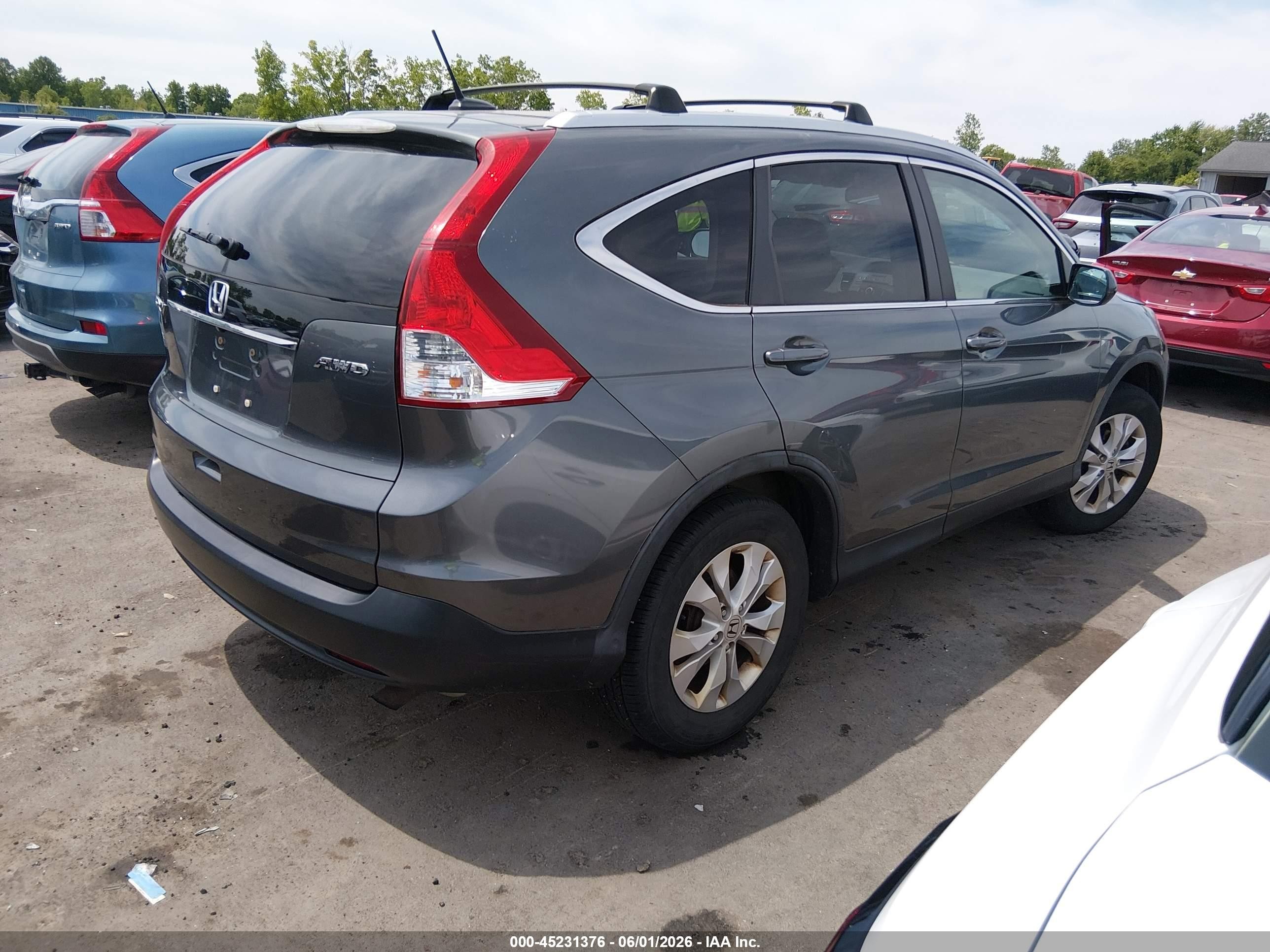 2014 Honda Cr-v Ex-l Gray vin: 5J6RM4H72EL033702