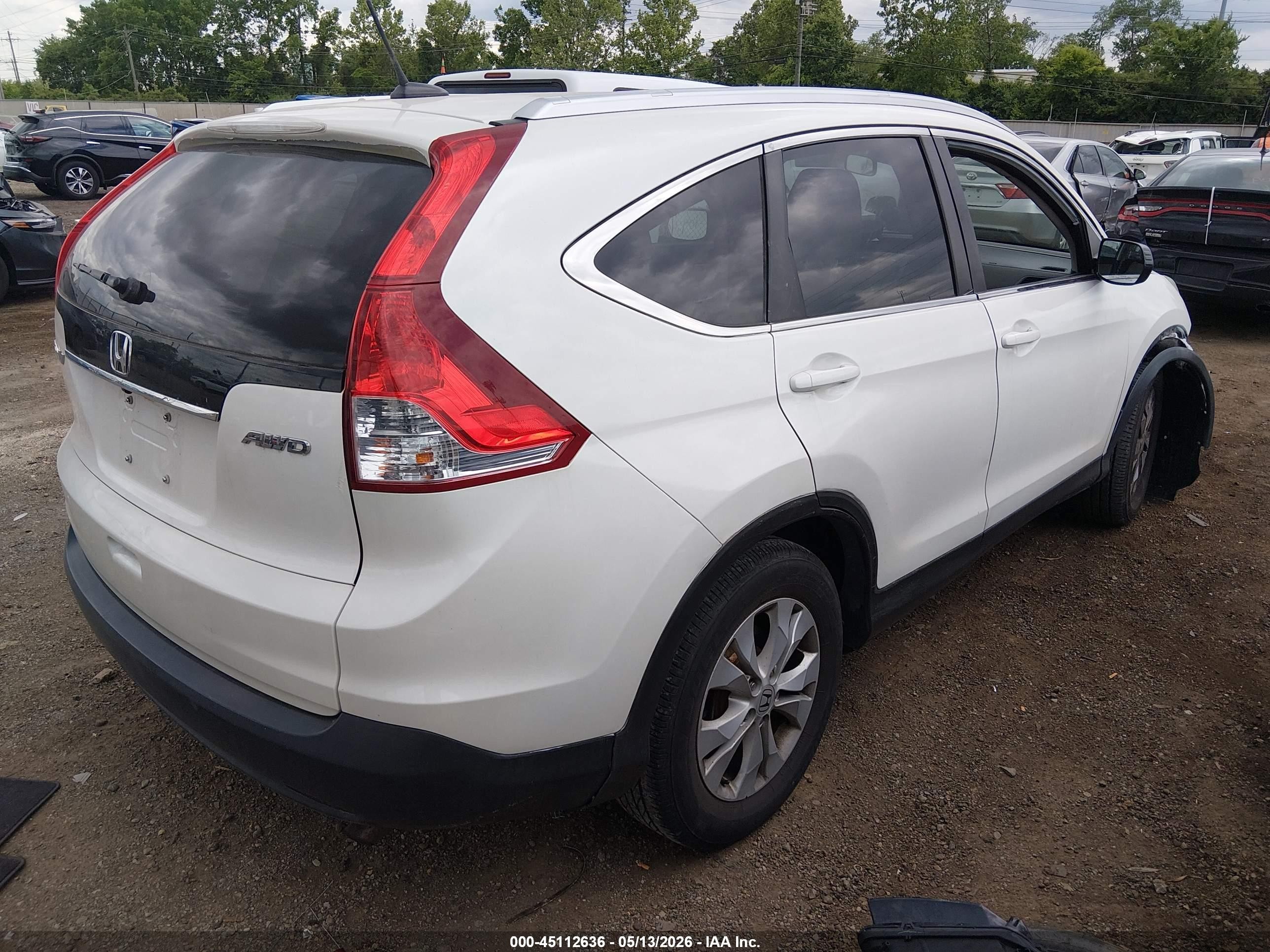 2014 Honda Cr-v Ex-l Белый vin: 5J6RM4H72EL049916