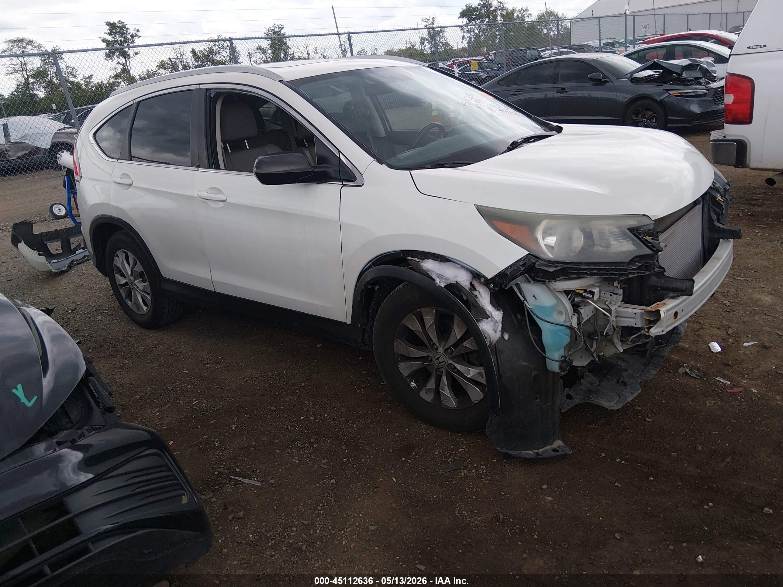 2014 Honda Cr-v Ex-l Белый vin: 5J6RM4H72EL049916