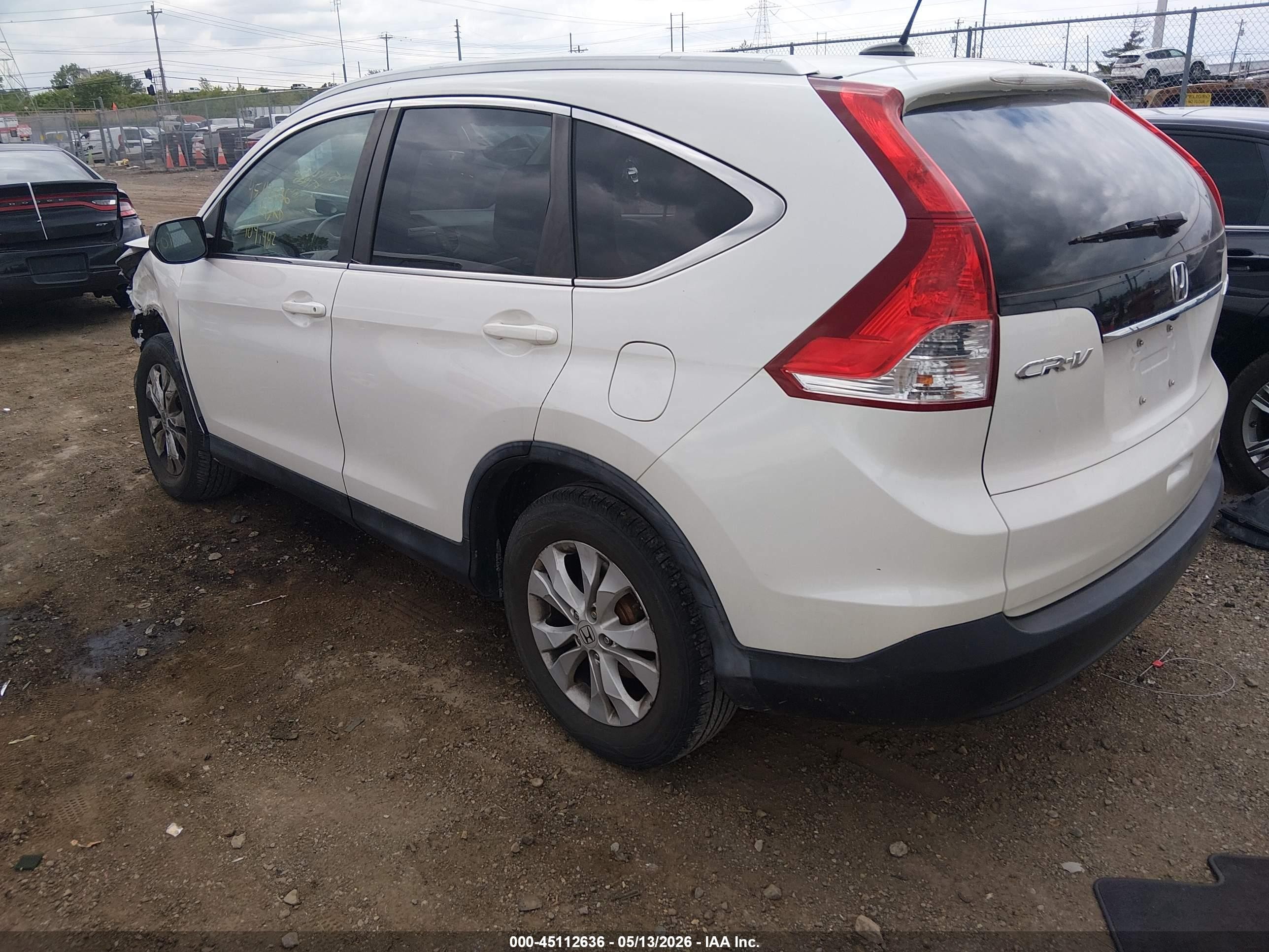 2014 Honda Cr-v Ex-l Белый vin: 5J6RM4H72EL049916