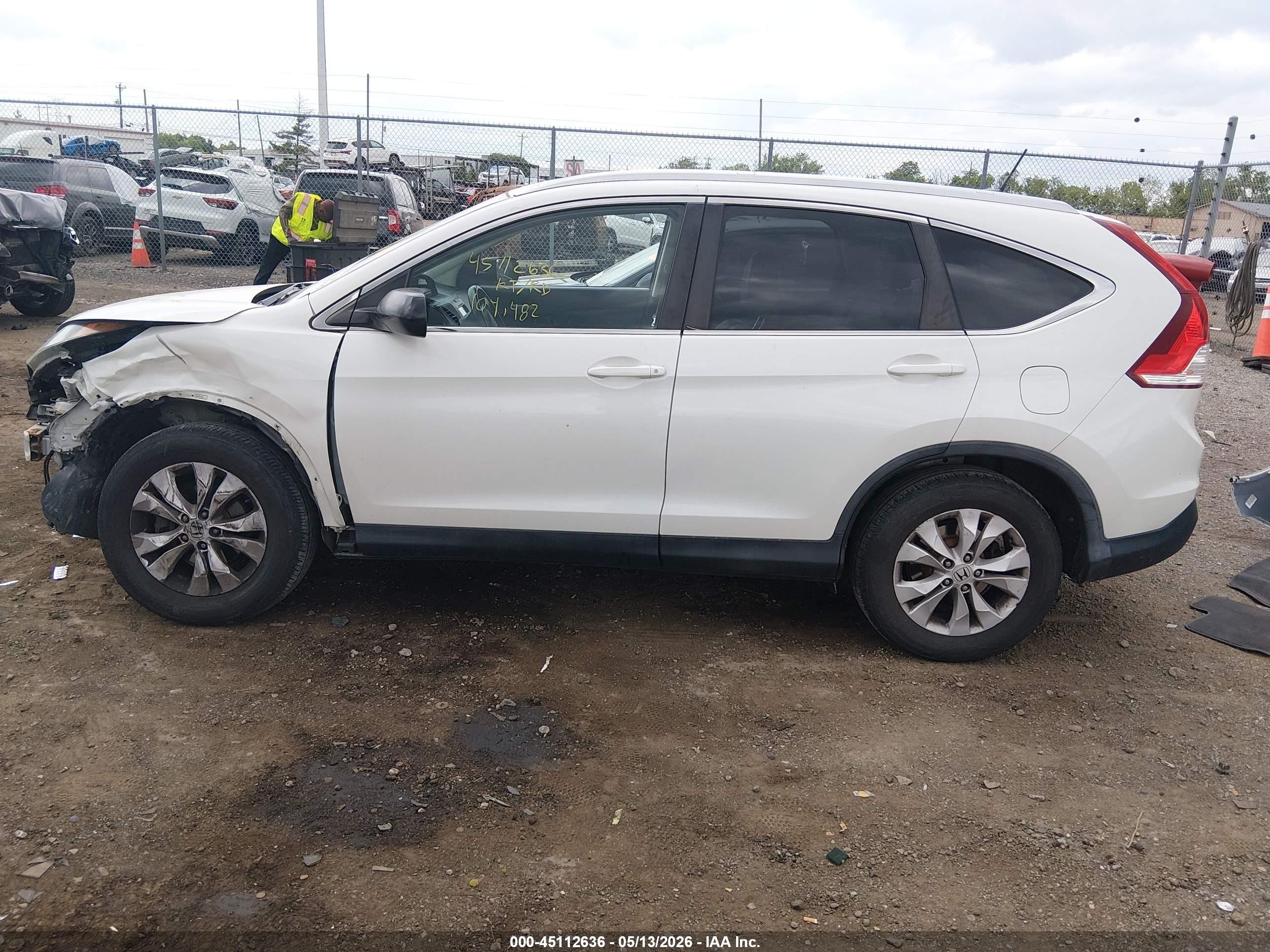 2014 Honda Cr-v Ex-l Белый vin: 5J6RM4H72EL049916