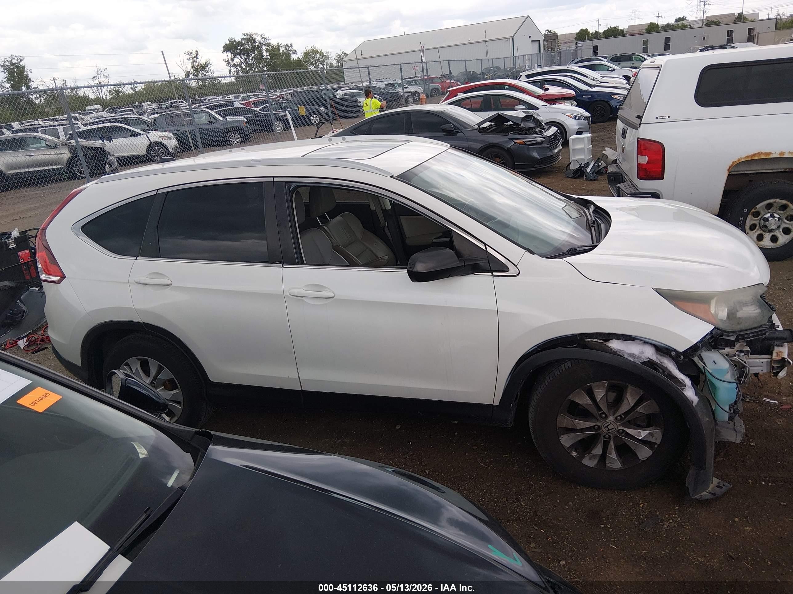 2014 Honda Cr-v Ex-l Белый vin: 5J6RM4H72EL049916