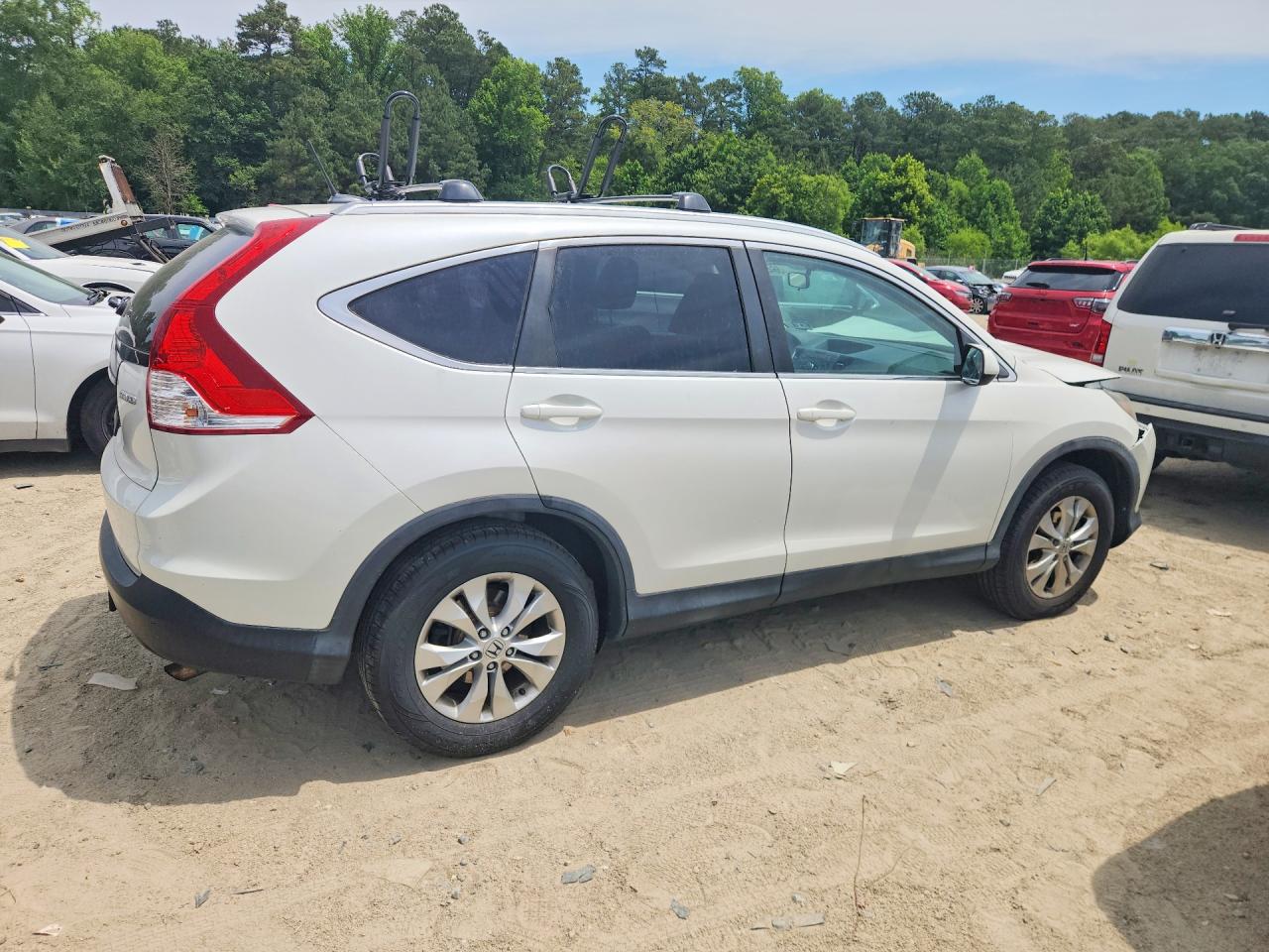 2014 Honda Cr-v Exl White vin: 5J6RM4H72EL055182