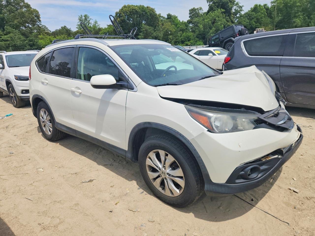 2014 Honda Cr-v Exl White vin: 5J6RM4H72EL055182
