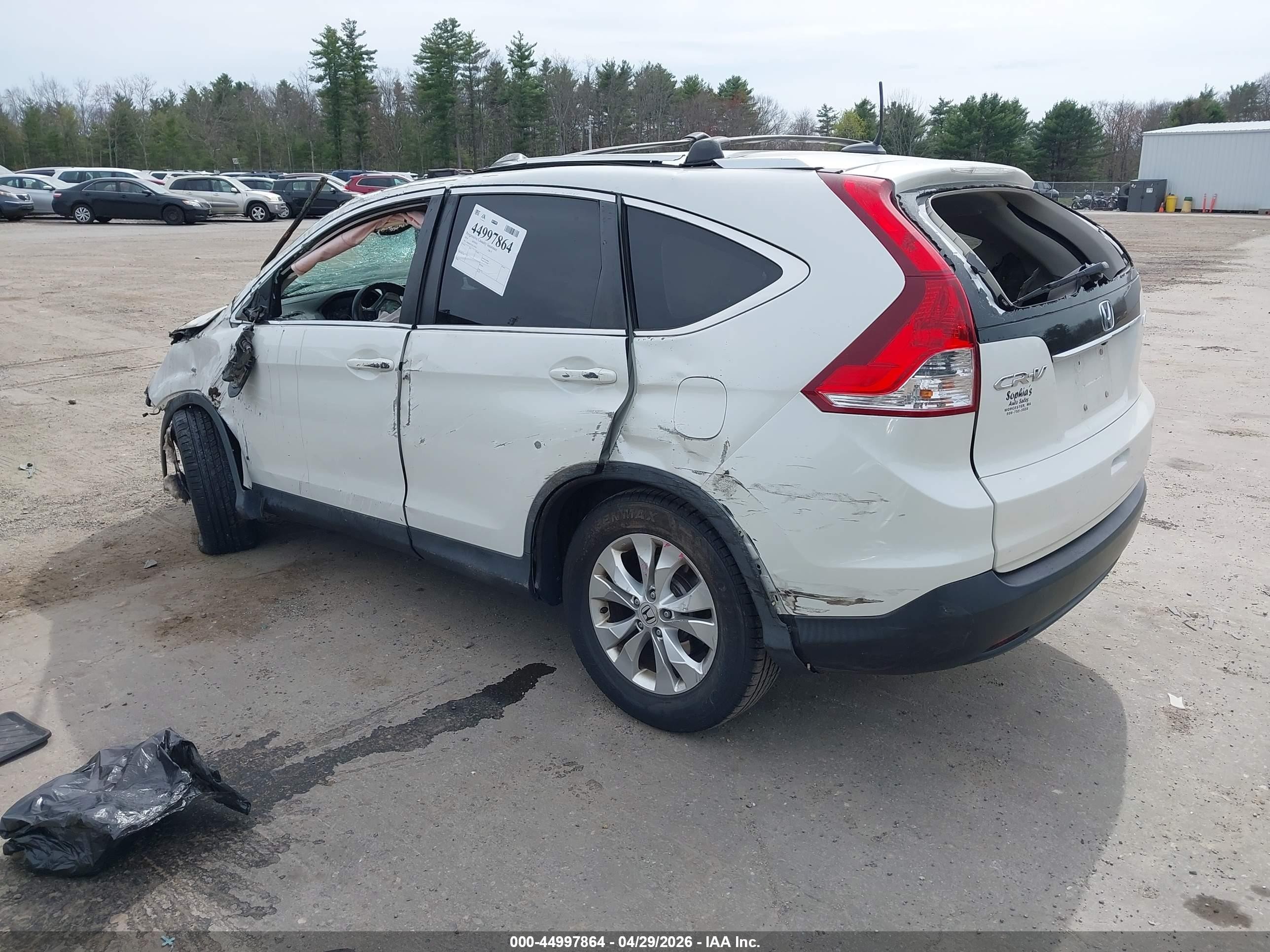 2014 Honda Cr-v Ex-l White vin: 5J6RM4H72EL113016