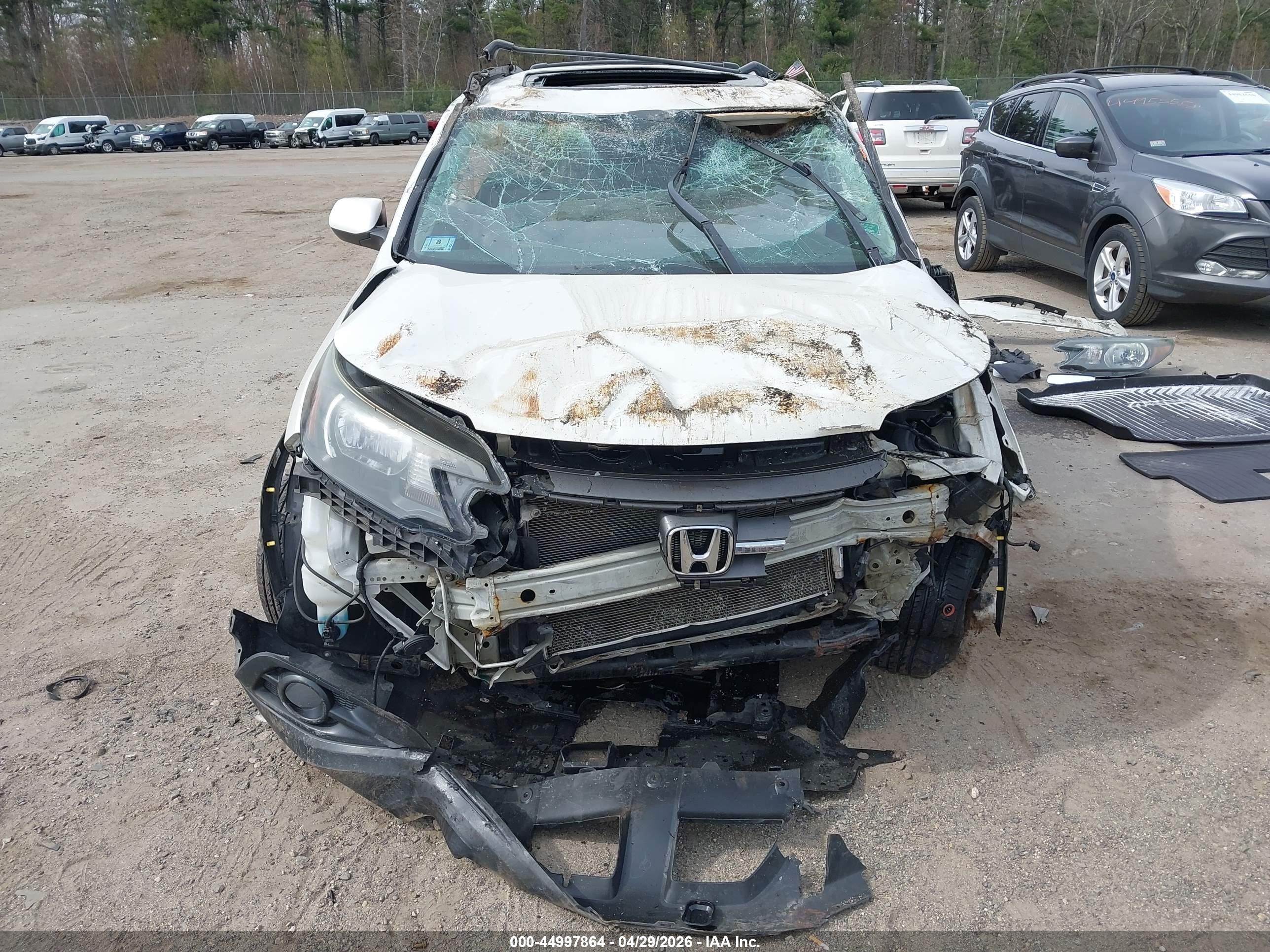 2014 Honda Cr-v Ex-l White vin: 5J6RM4H72EL113016