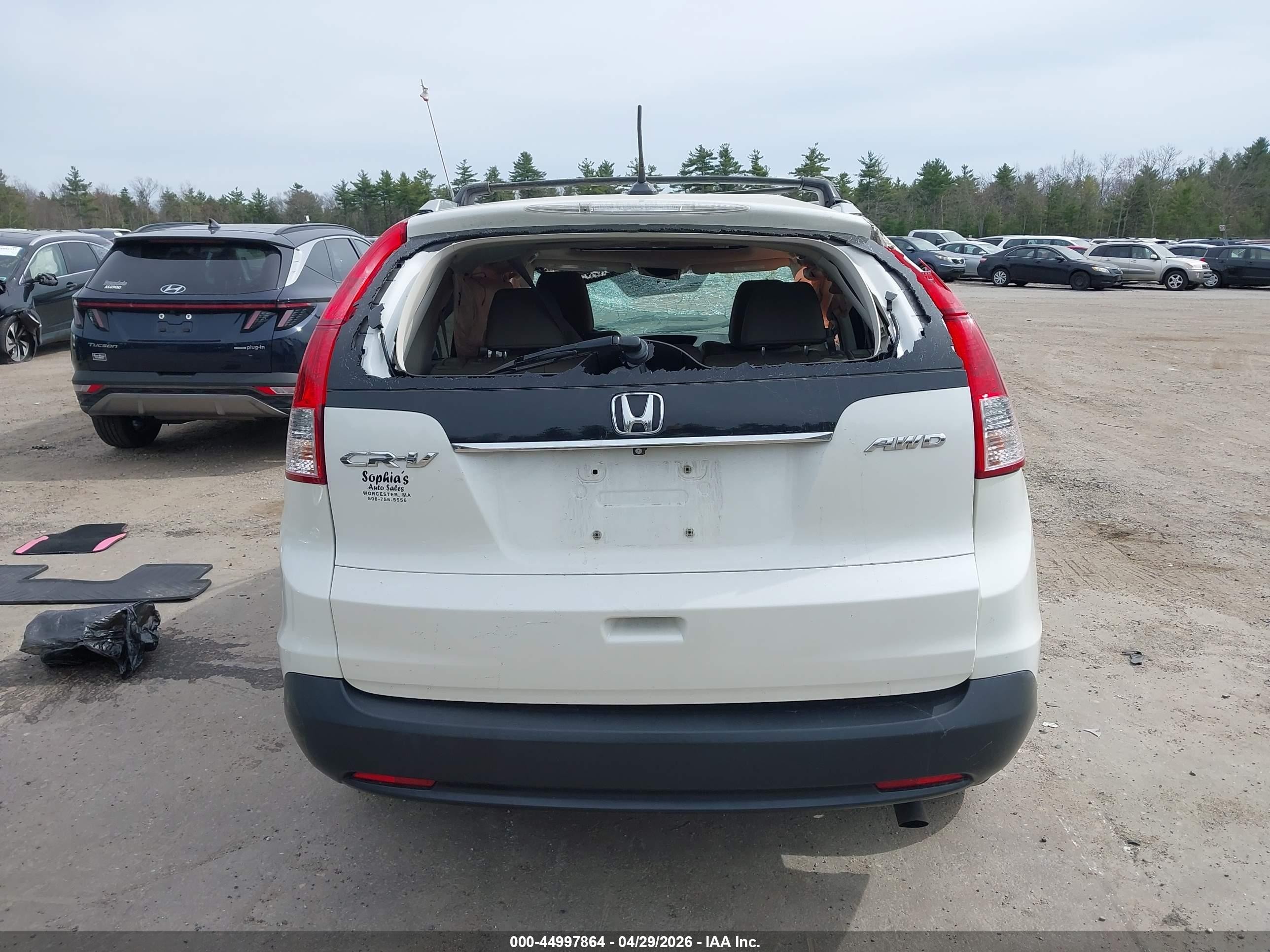 2014 Honda Cr-v Ex-l White vin: 5J6RM4H72EL113016