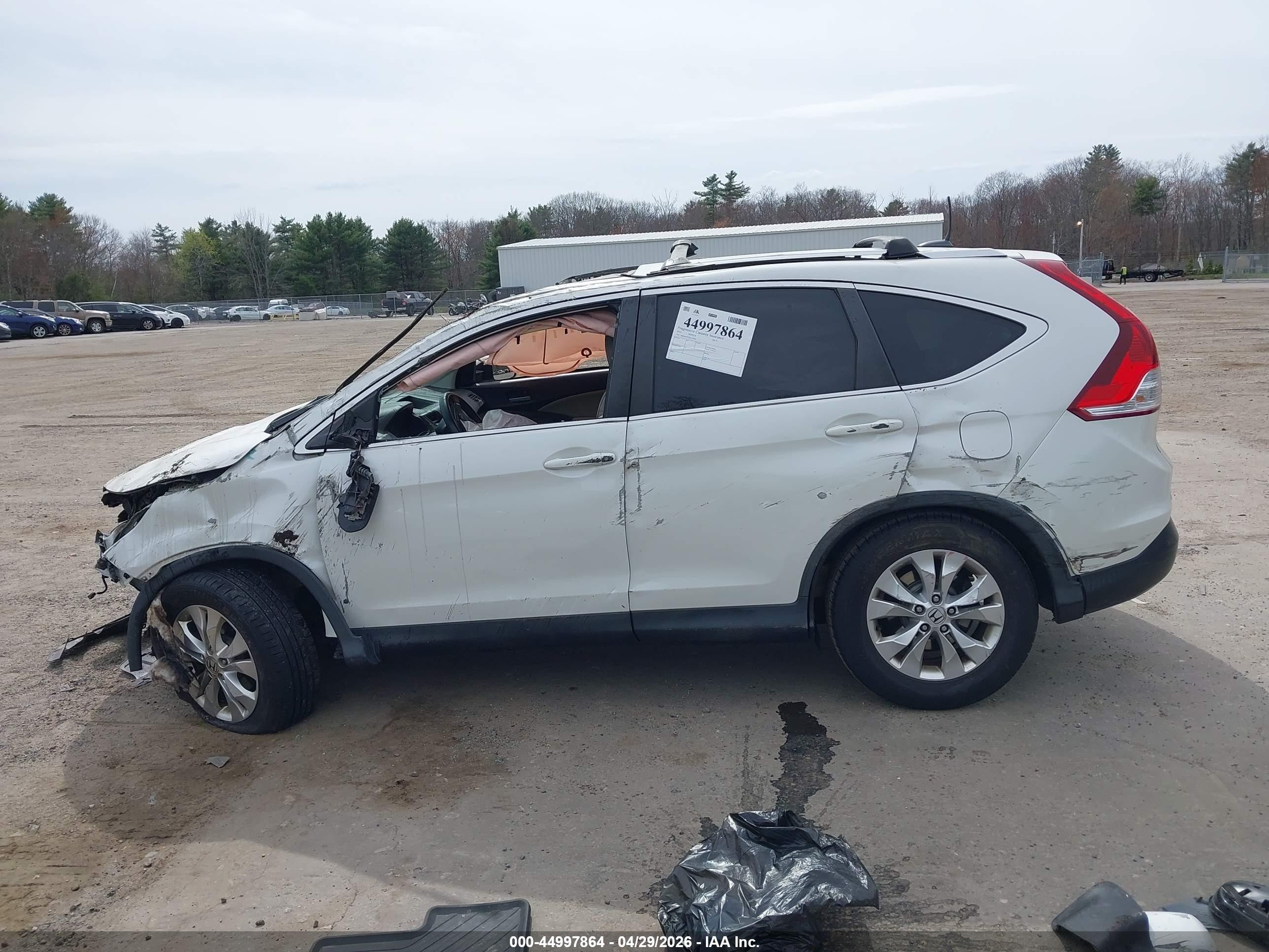 2014 Honda Cr-v Ex-l White vin: 5J6RM4H72EL113016
