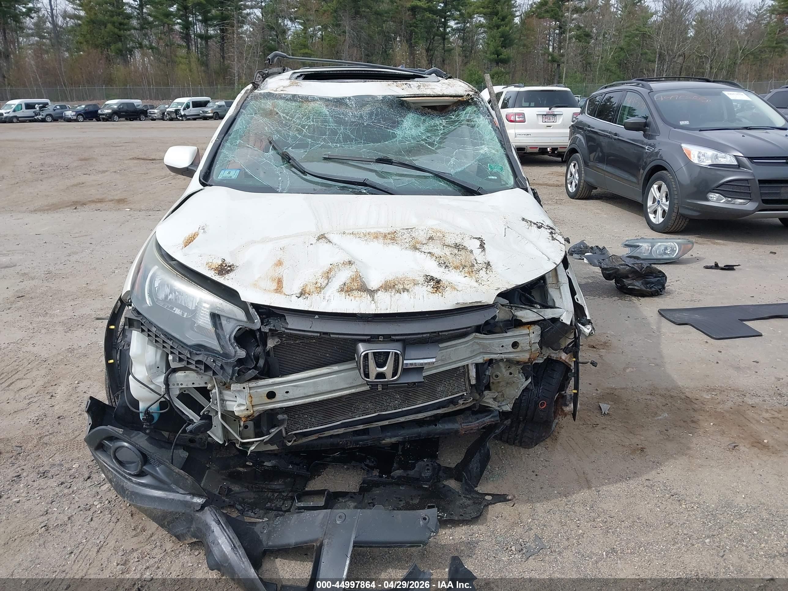 2014 Honda Cr-v Ex-l White vin: 5J6RM4H72EL113016