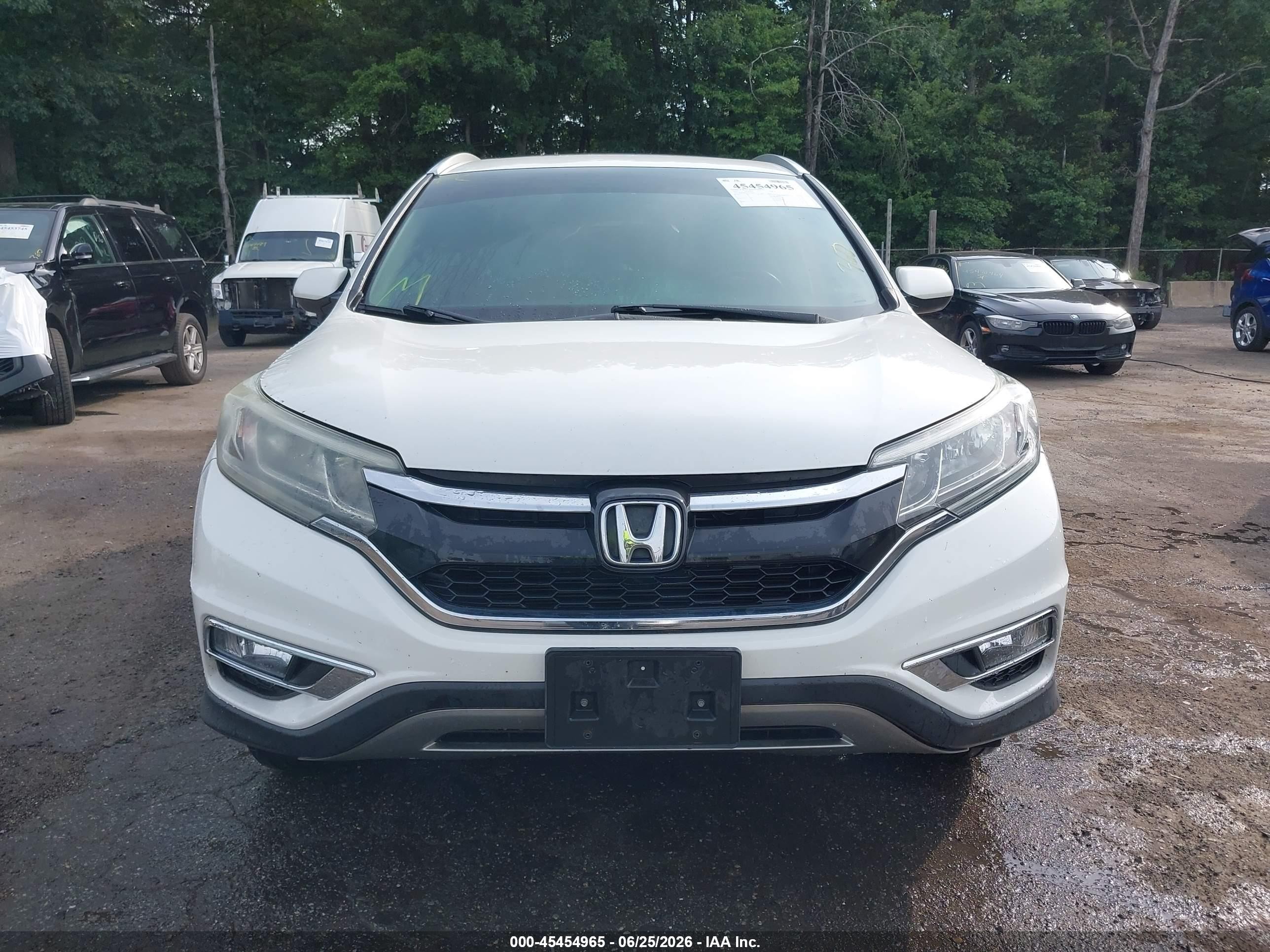 2015 Honda Cr-v Ex-l White vin: 5J6RM4H72FL035497