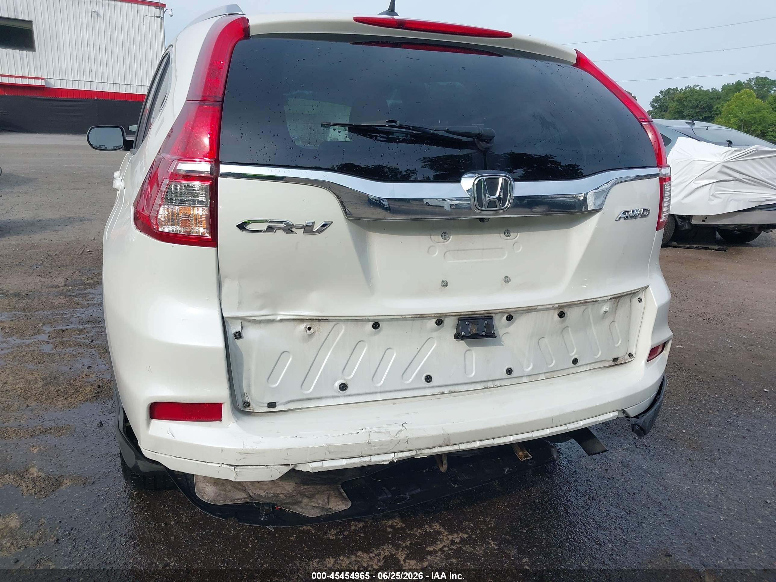 2015 Honda Cr-v Ex-l White vin: 5J6RM4H72FL035497