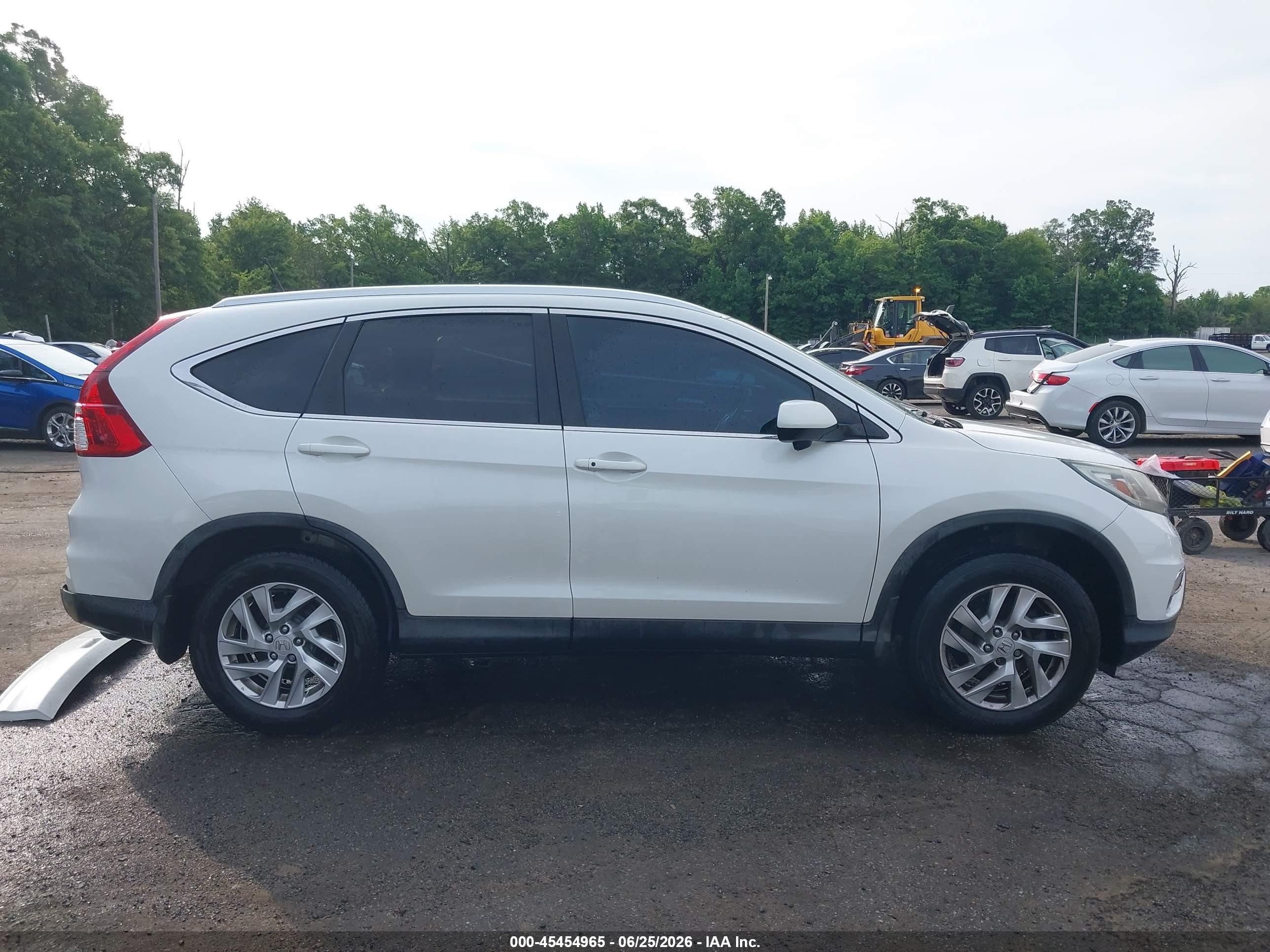 2015 Honda Cr-v Ex-l White vin: 5J6RM4H72FL035497