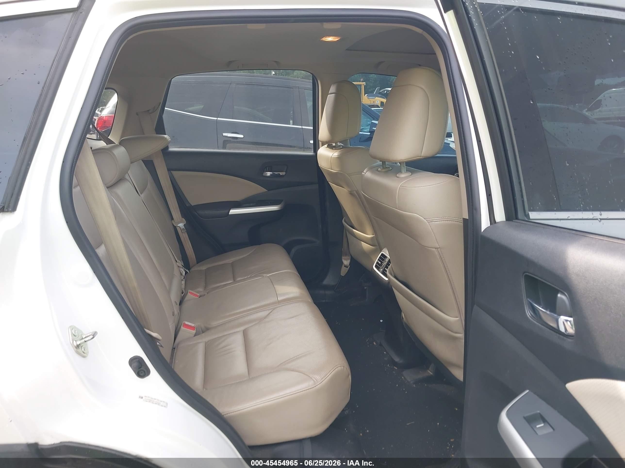 2015 Honda Cr-v Ex-l White vin: 5J6RM4H72FL035497