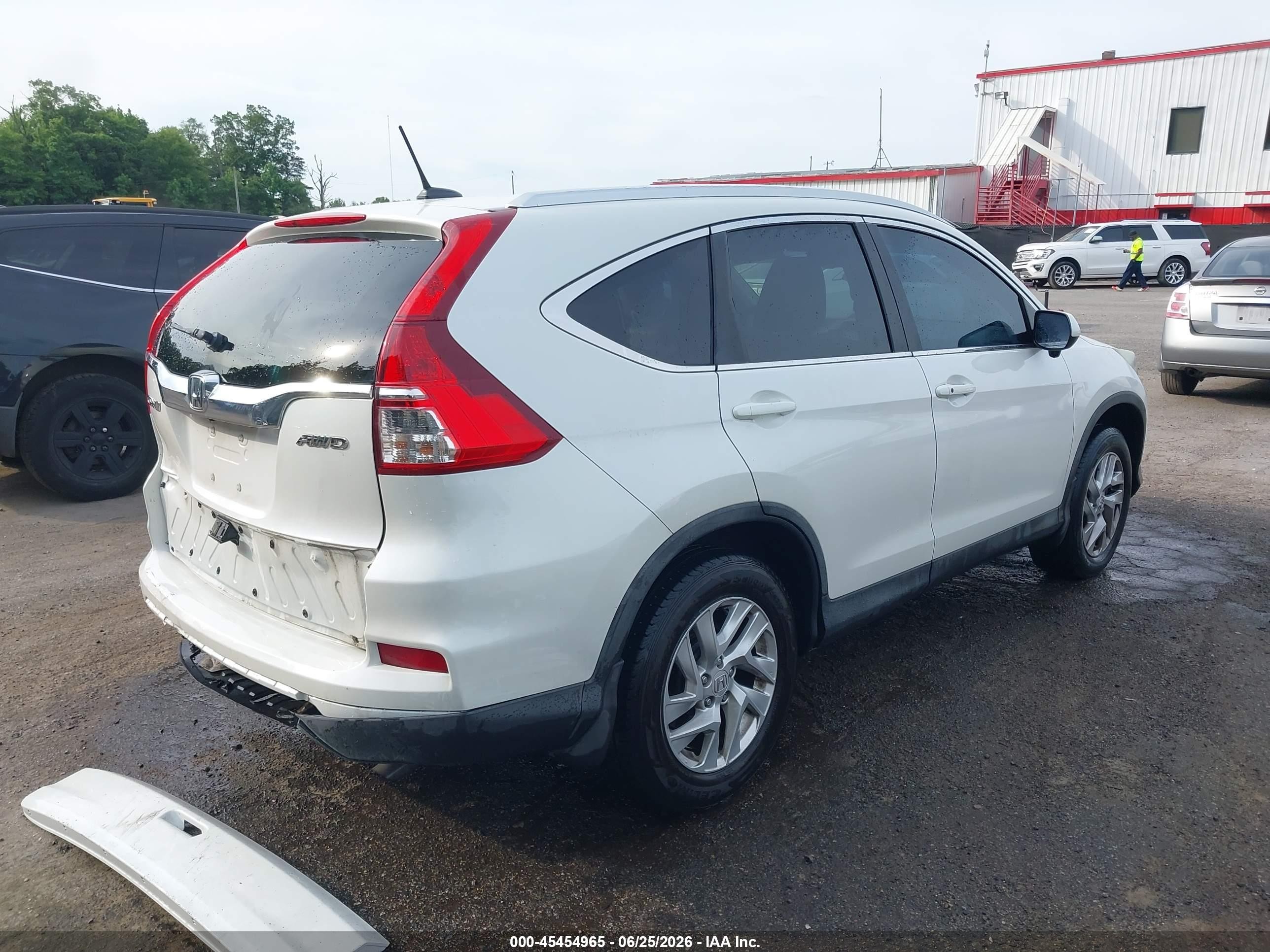 2015 Honda Cr-v Ex-l White vin: 5J6RM4H72FL035497
