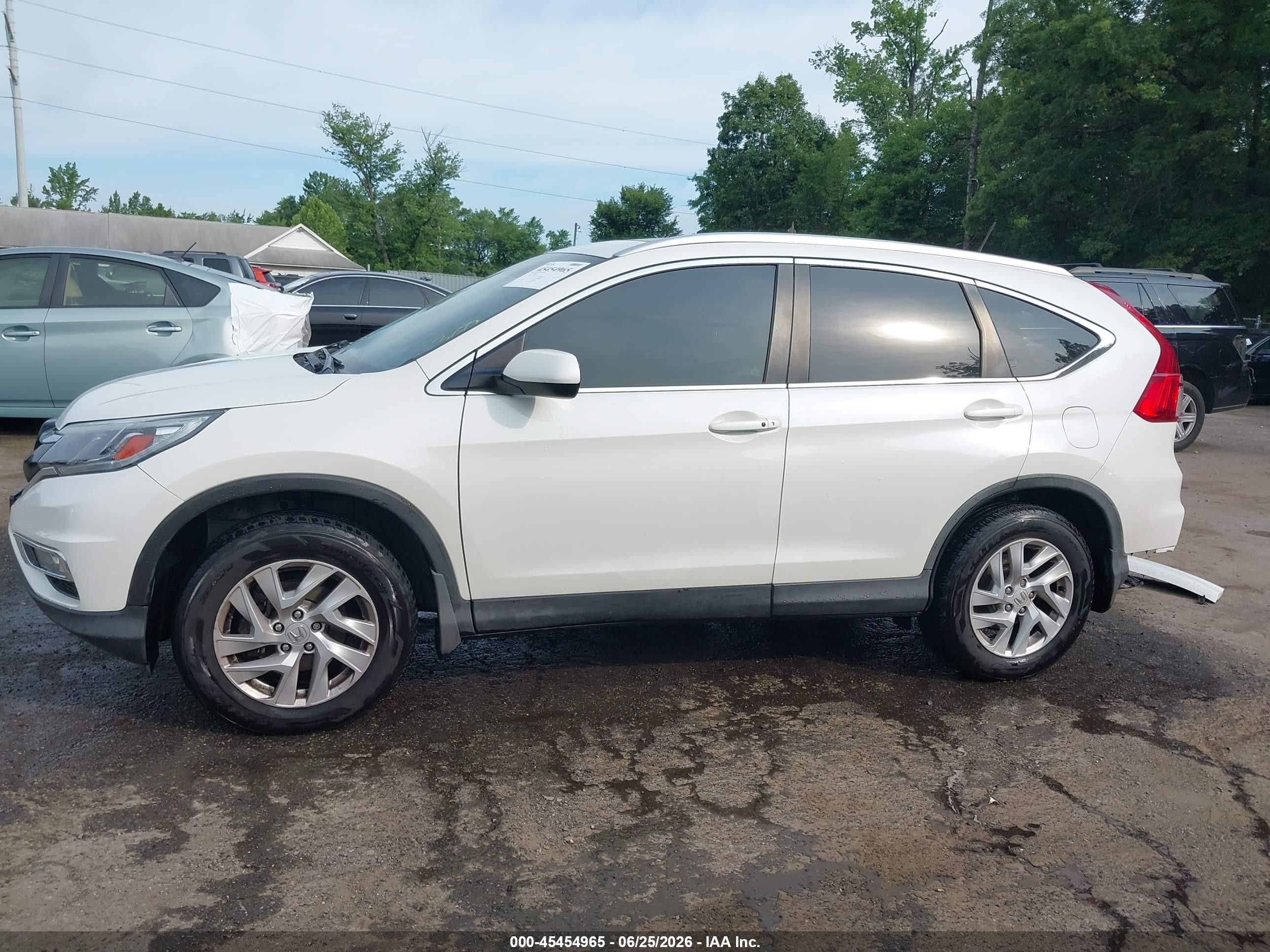 2015 Honda Cr-v Ex-l White vin: 5J6RM4H72FL035497