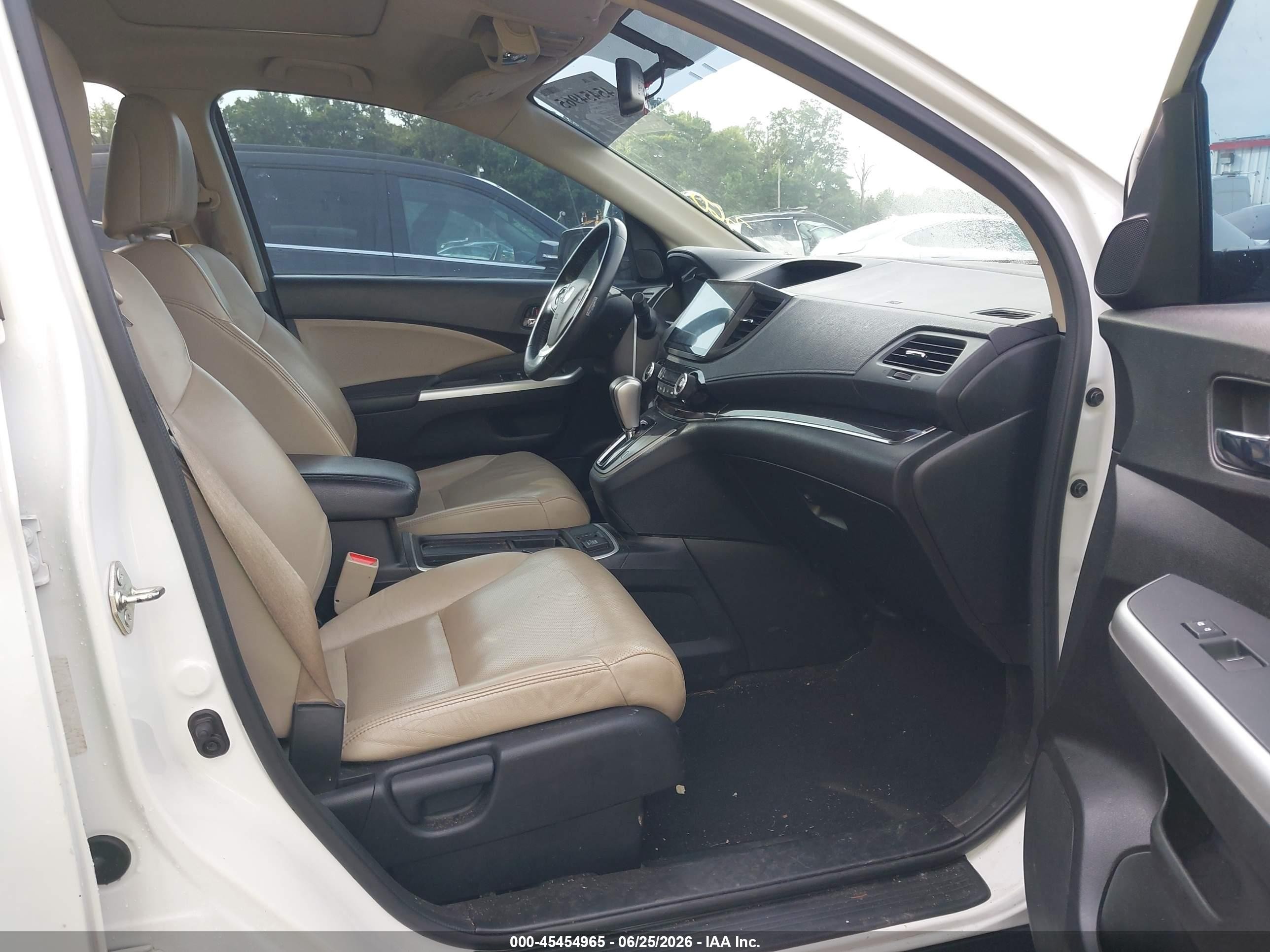 2015 Honda Cr-v Ex-l White vin: 5J6RM4H72FL035497