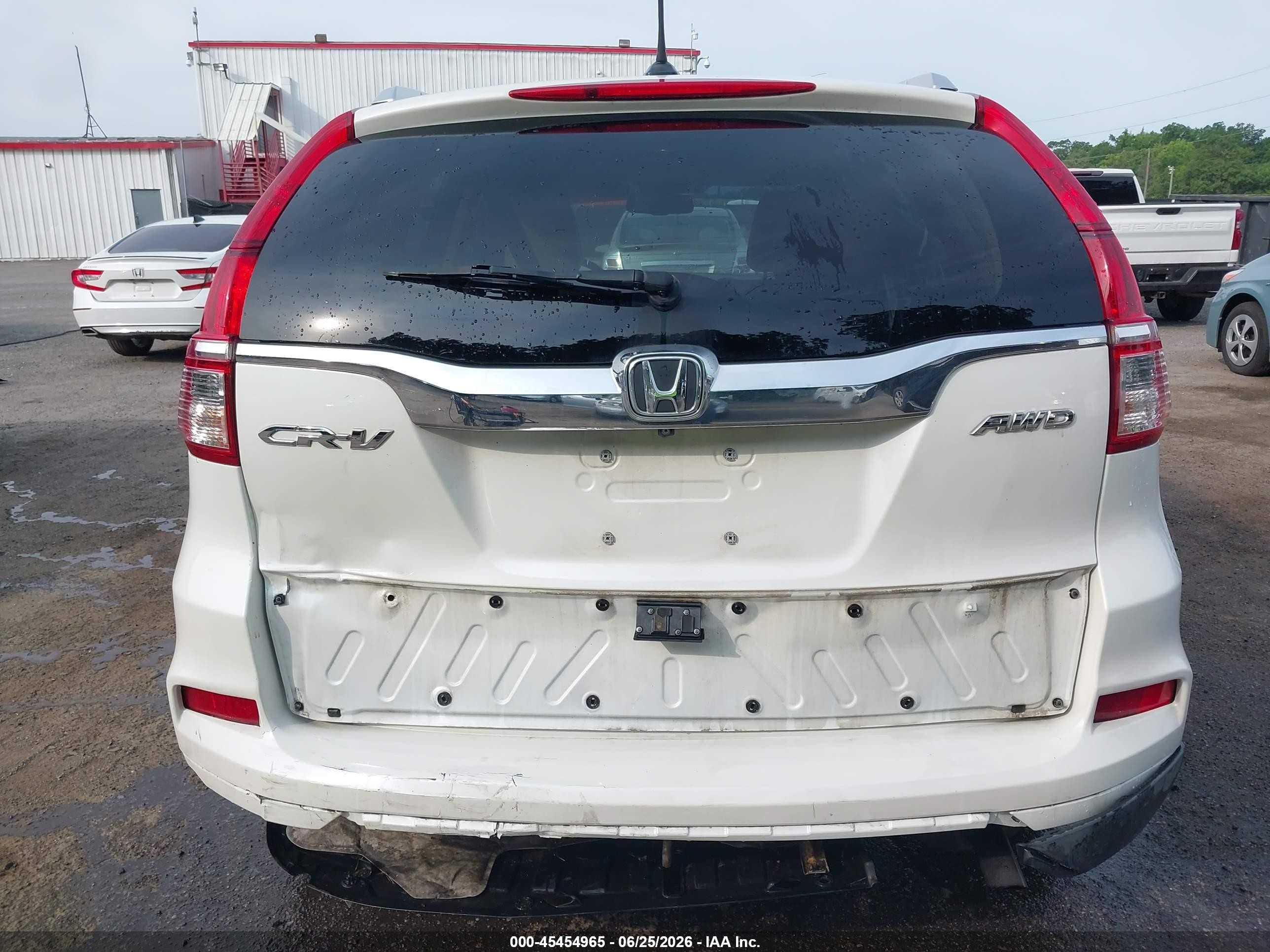 2015 Honda Cr-v Ex-l White vin: 5J6RM4H72FL035497