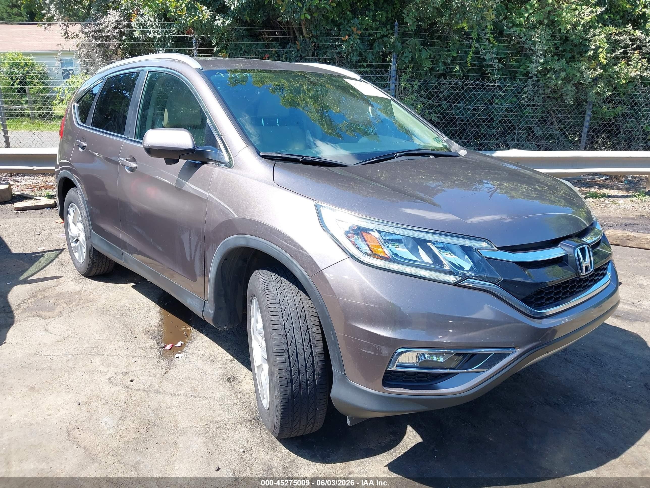 2015 Honda Cr-v Ex-l Brown vin: 5J6RM4H72FL045608