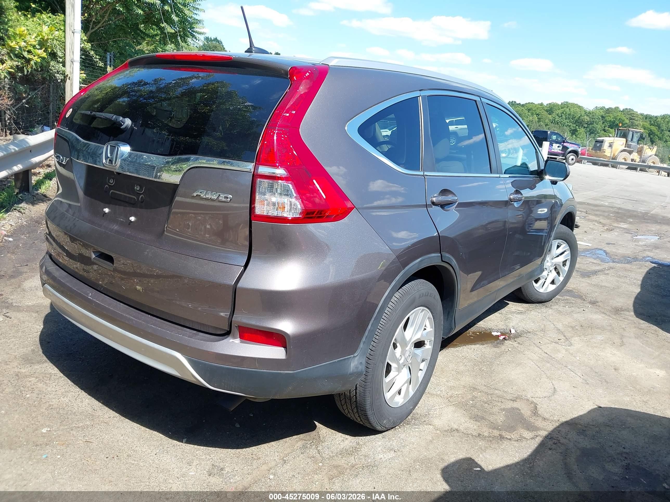 2015 Honda Cr-v Ex-l Brown vin: 5J6RM4H72FL045608