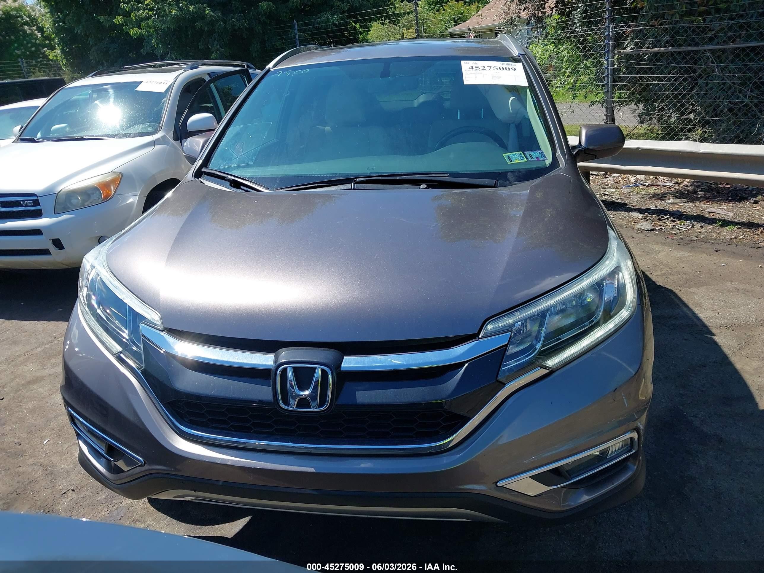 2015 Honda Cr-v Ex-l Brown vin: 5J6RM4H72FL045608