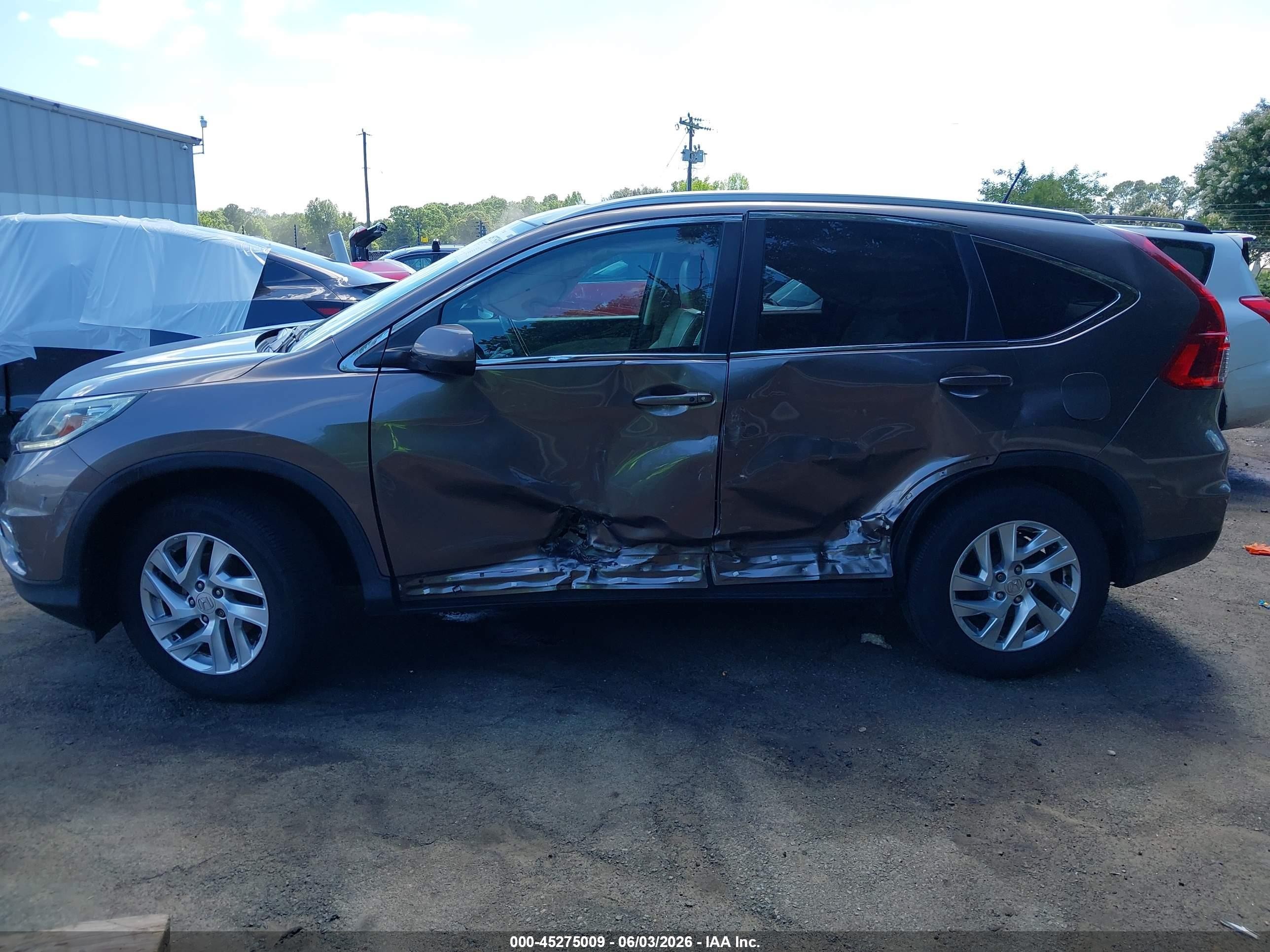 2015 Honda Cr-v Ex-l Brown vin: 5J6RM4H72FL045608