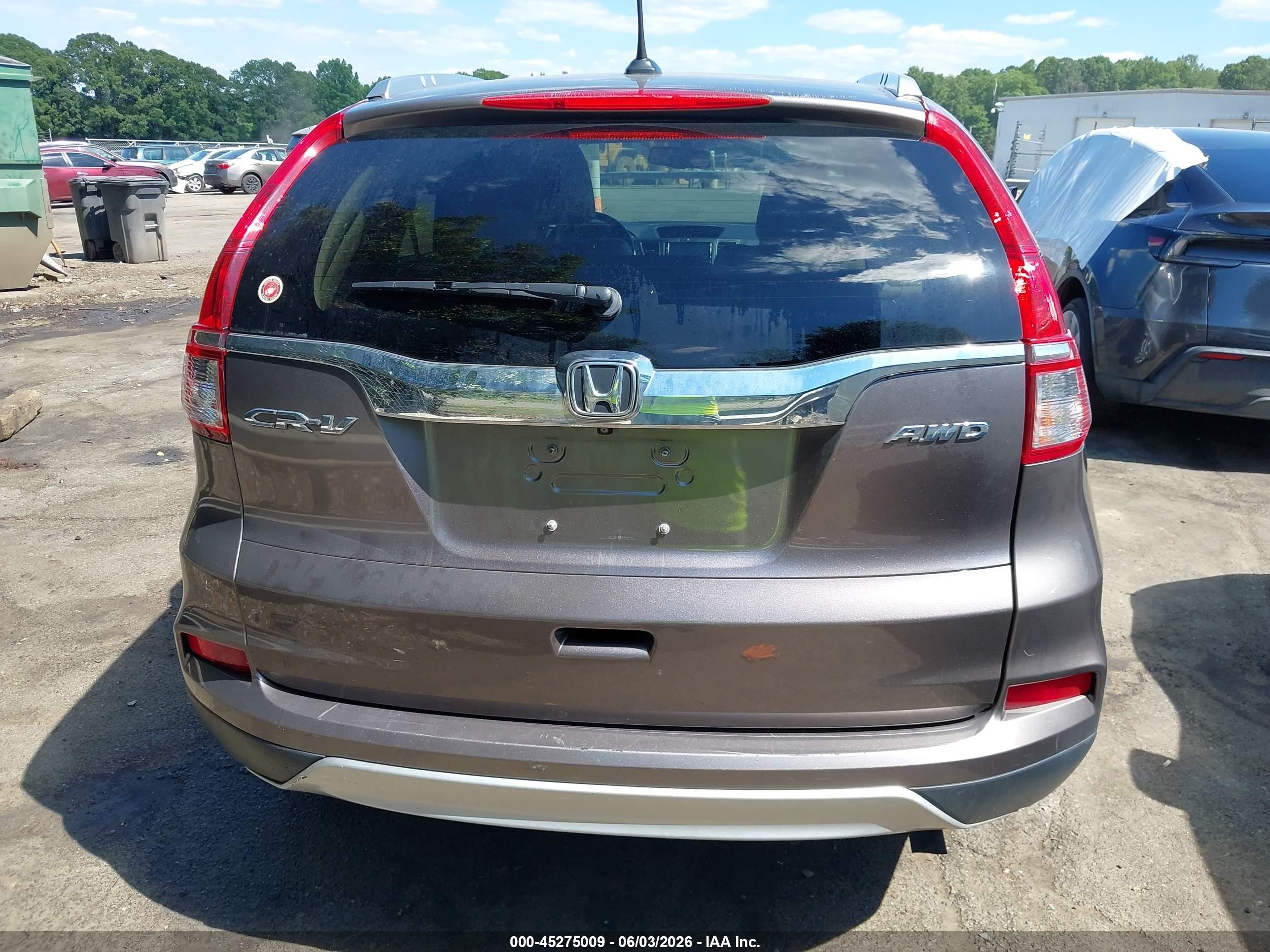 2015 Honda Cr-v Ex-l Brown vin: 5J6RM4H72FL045608