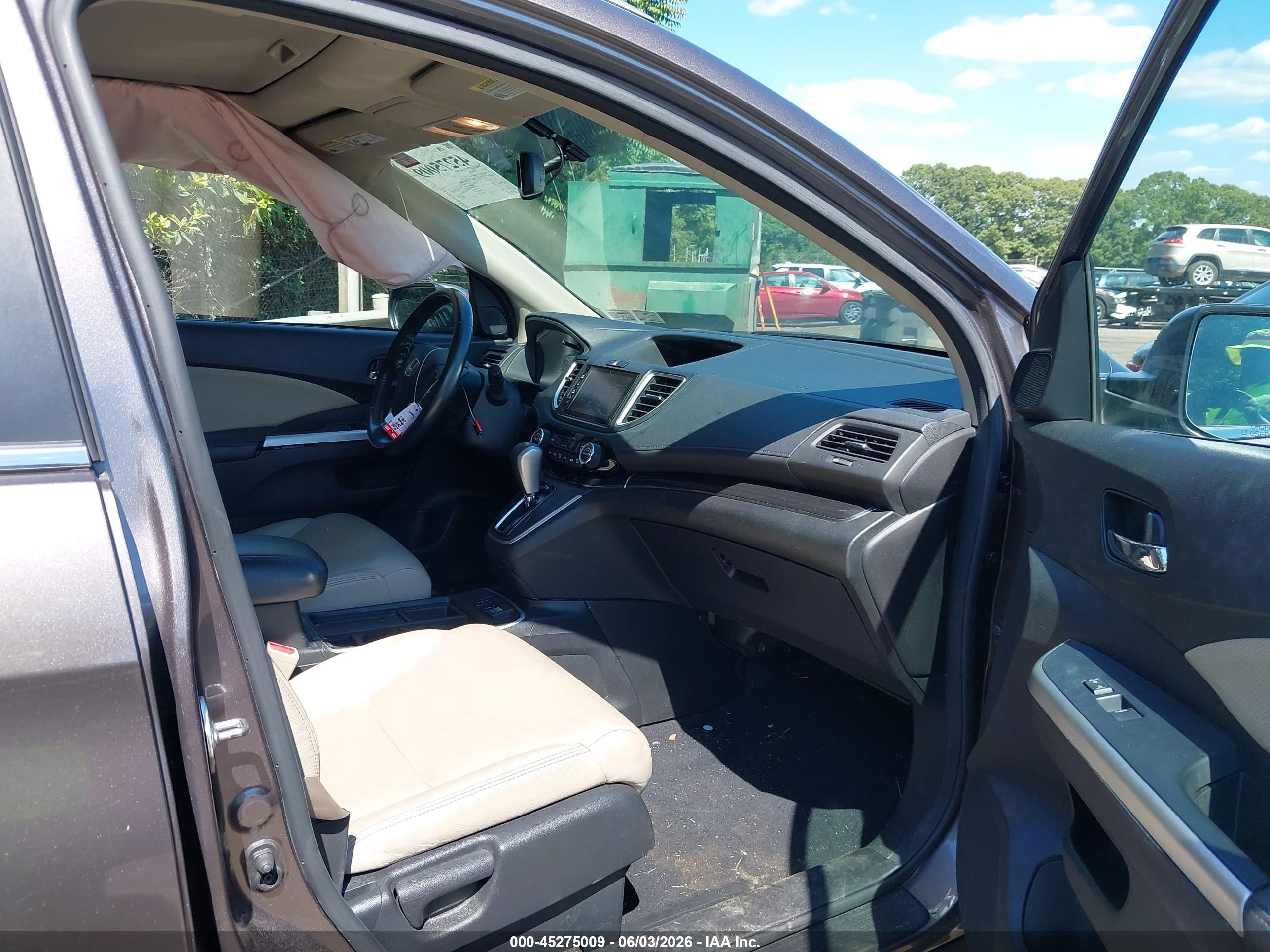 2015 Honda Cr-v Ex-l Brown vin: 5J6RM4H72FL045608