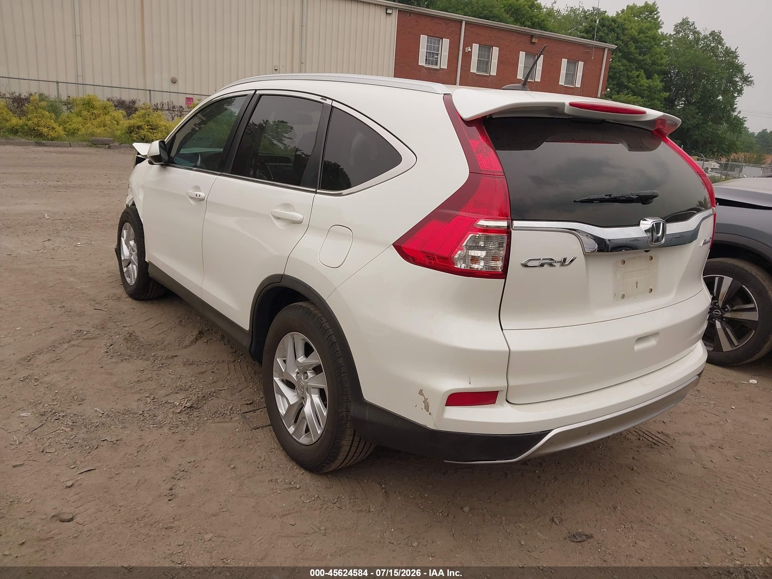 2015 Honda Cr-v Ex-l White vin: 5J6RM4H72FL130366