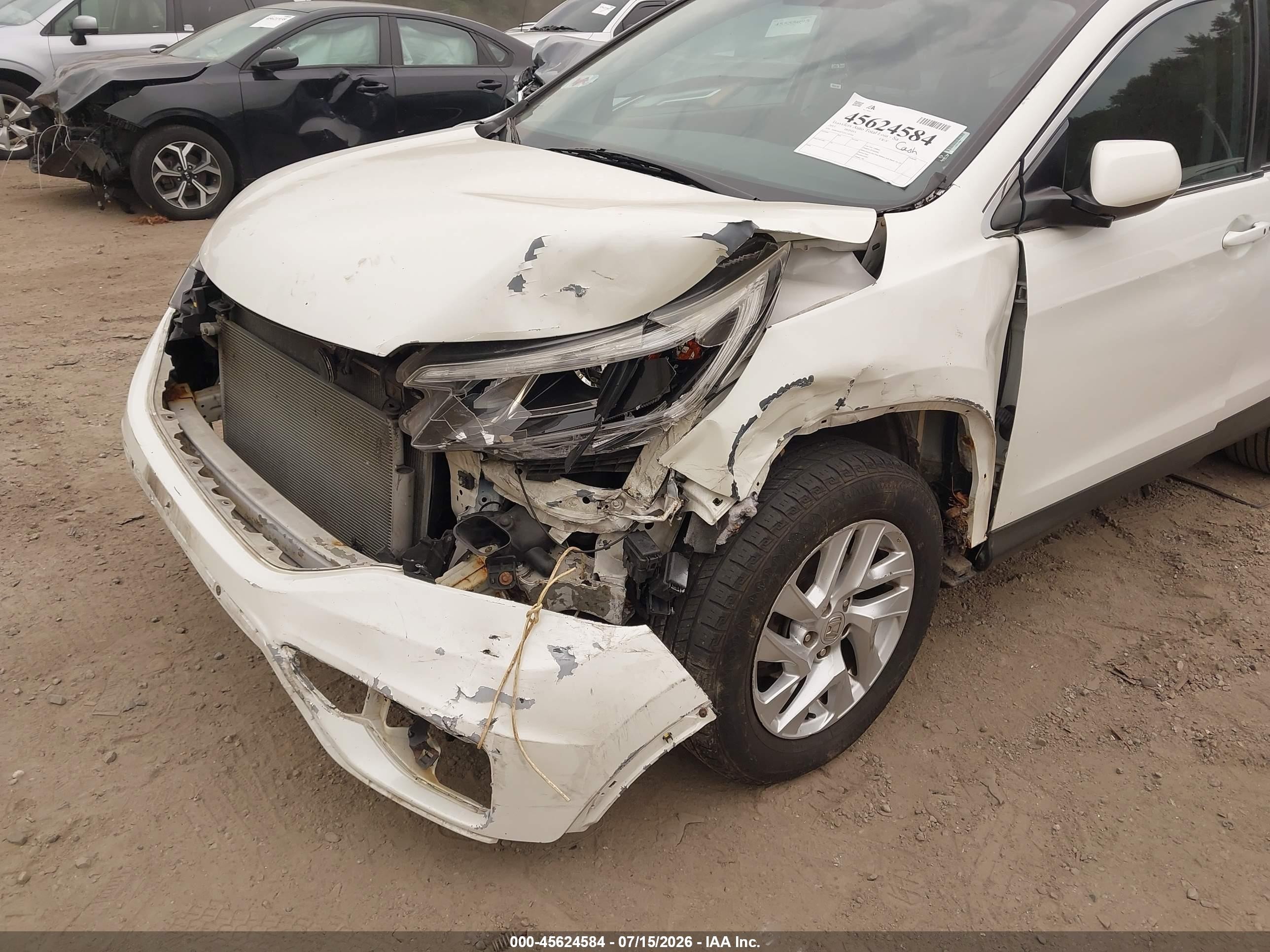 2015 Honda Cr-v Ex-l White vin: 5J6RM4H72FL130366