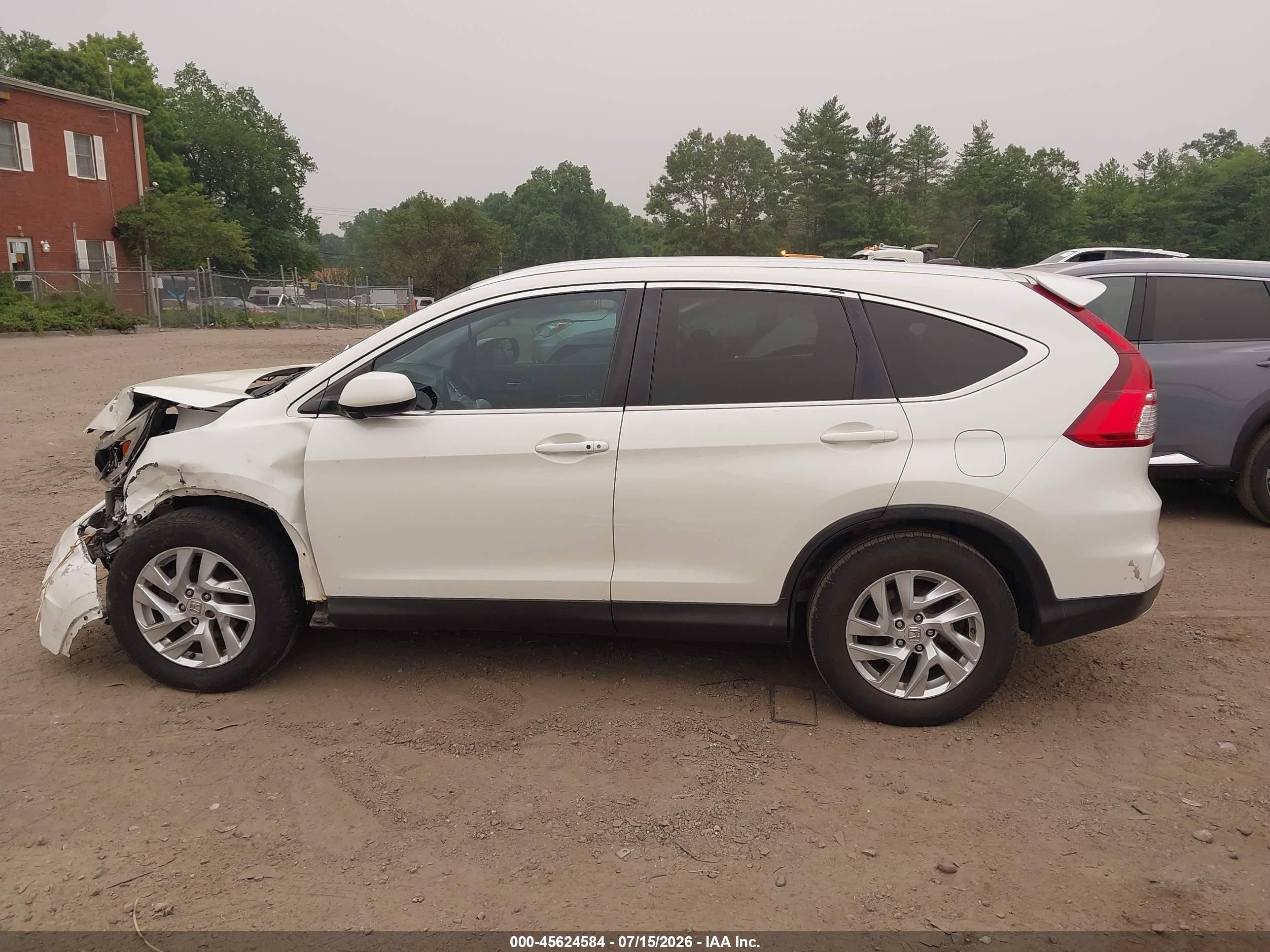 2015 Honda Cr-v Ex-l White vin: 5J6RM4H72FL130366