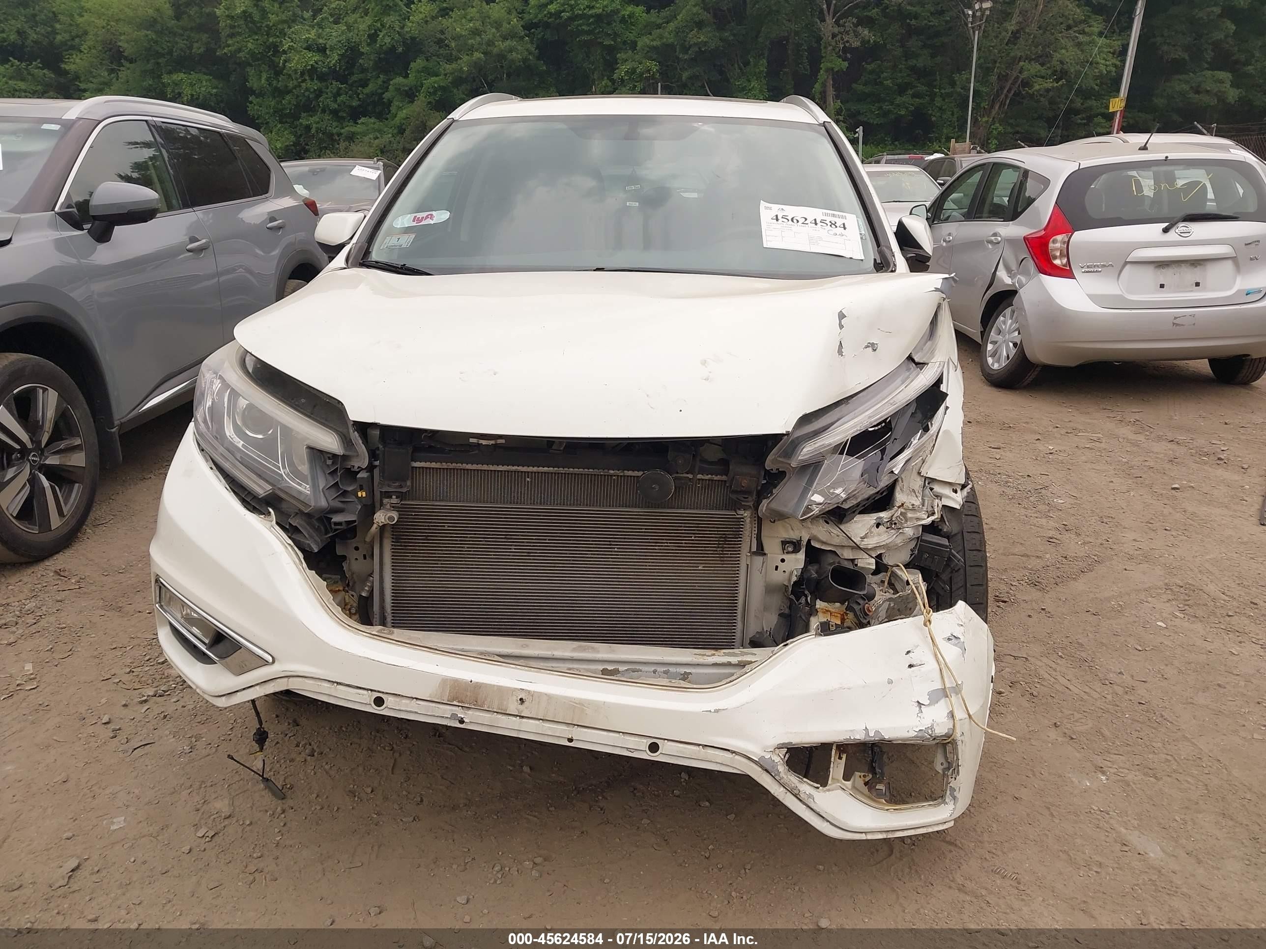 2015 Honda Cr-v Ex-l White vin: 5J6RM4H72FL130366