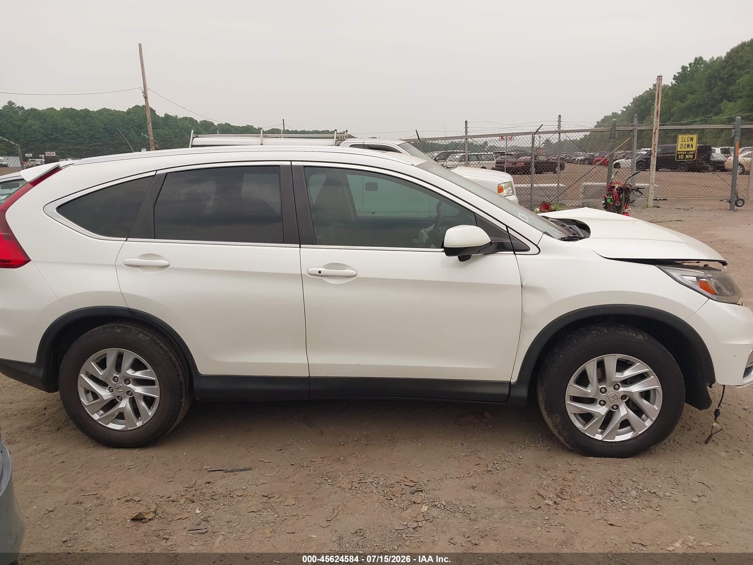 2015 Honda Cr-v Ex-l White vin: 5J6RM4H72FL130366