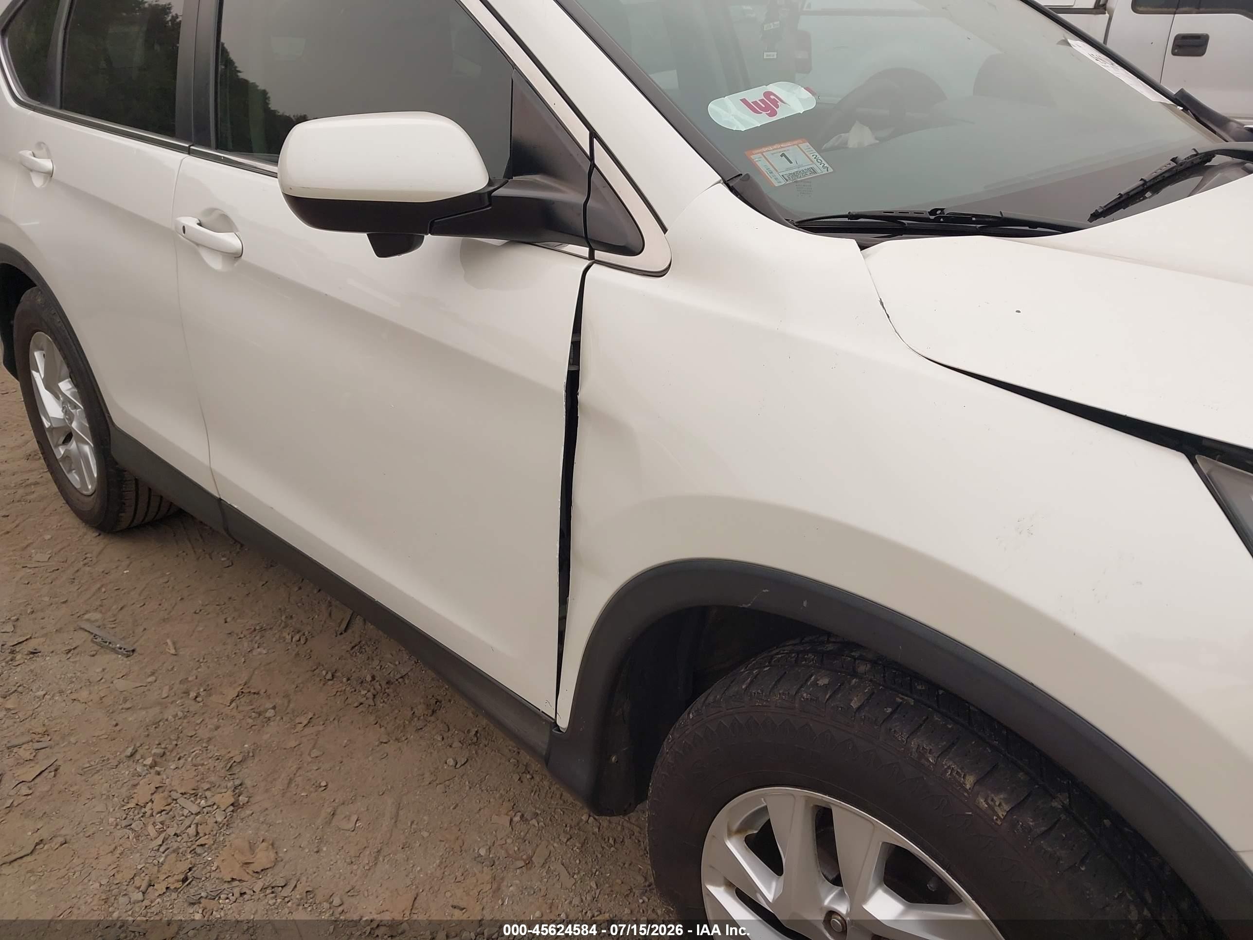 2015 Honda Cr-v Ex-l White vin: 5J6RM4H72FL130366