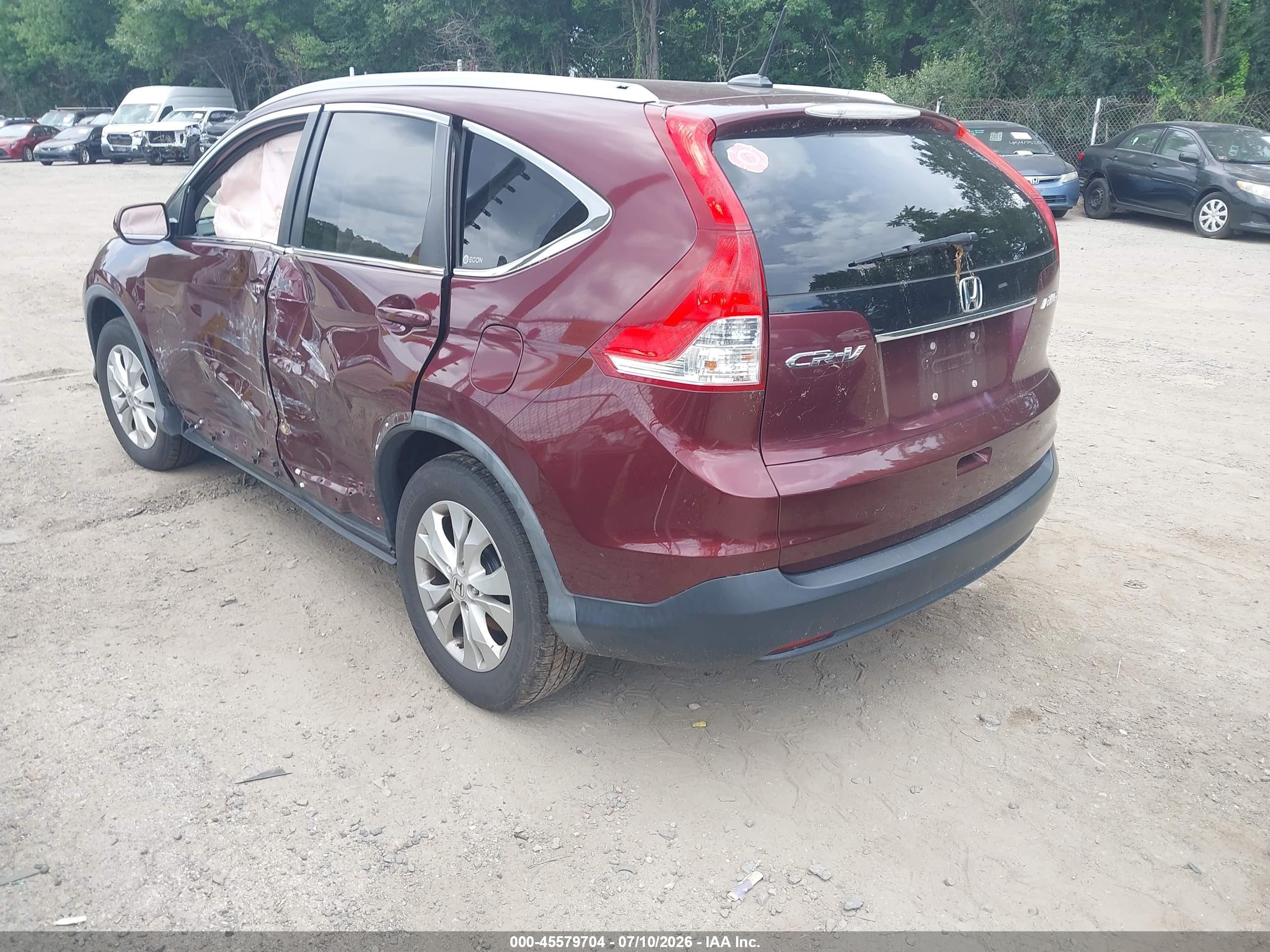 2012 Honda Cr-v Ex-l Фиолетовый vin: 5J6RM4H73CL022544