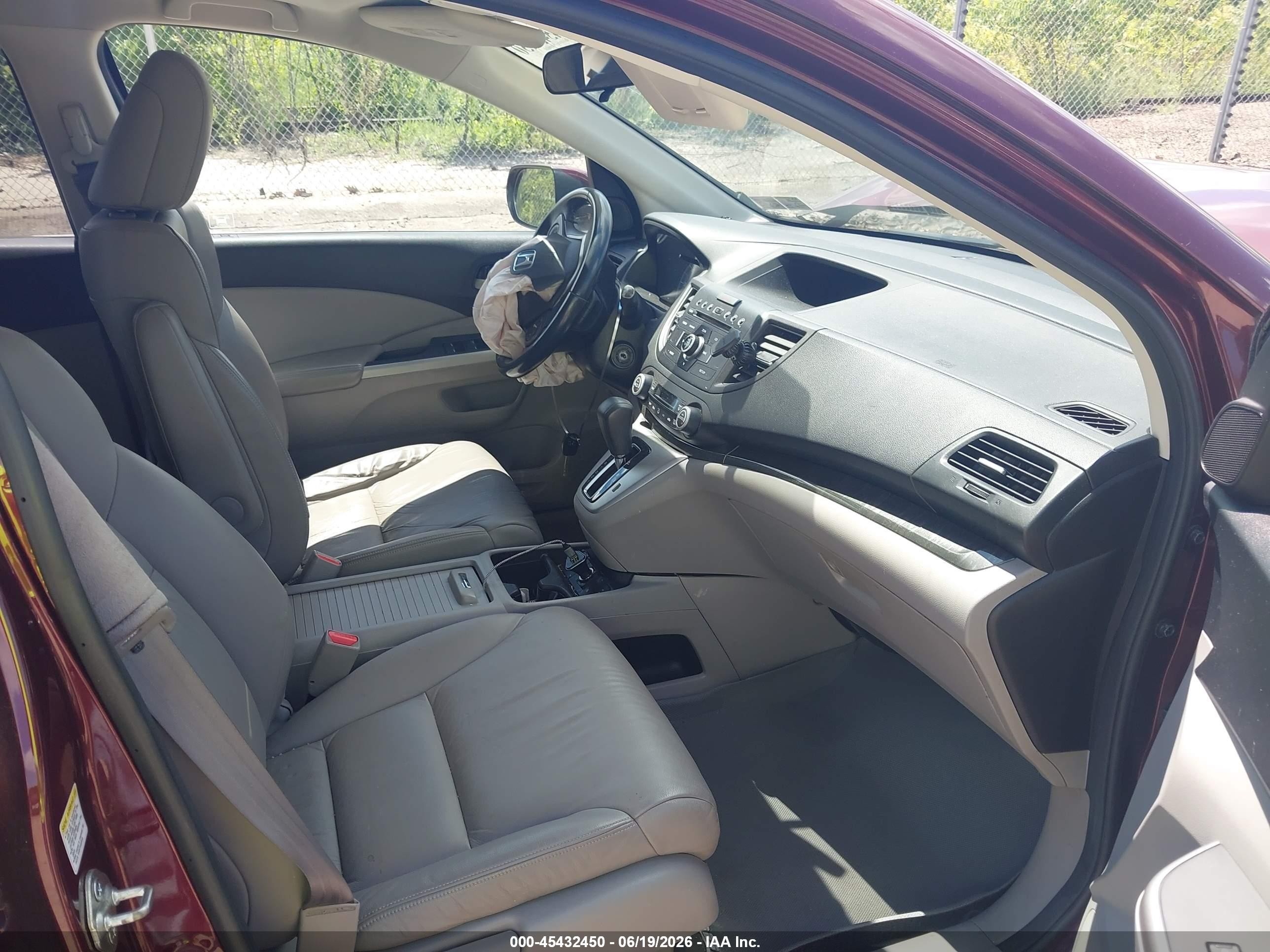 2012 Honda Cr-v Ex-l Maroon vin: 5J6RM4H73CL025038