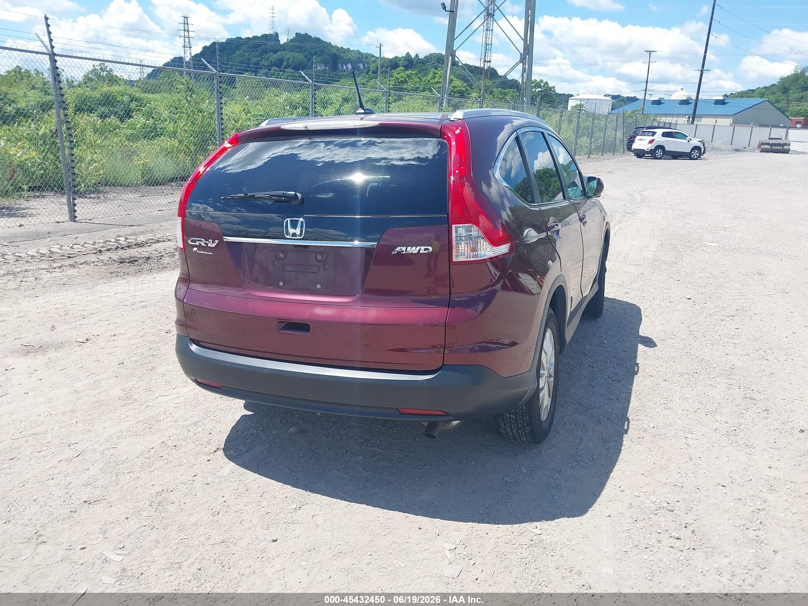 2012 Honda Cr-v Ex-l Maroon vin: 5J6RM4H73CL025038