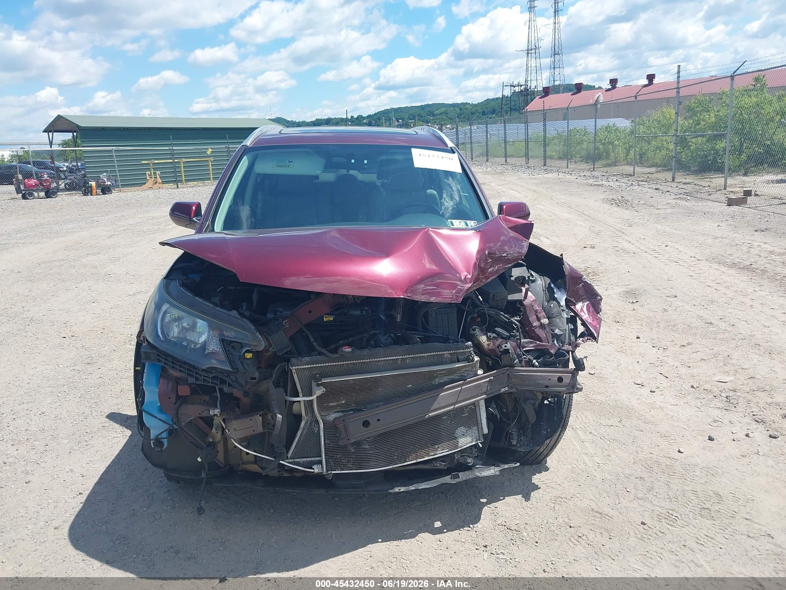 2012 Honda Cr-v Ex-l Maroon vin: 5J6RM4H73CL025038