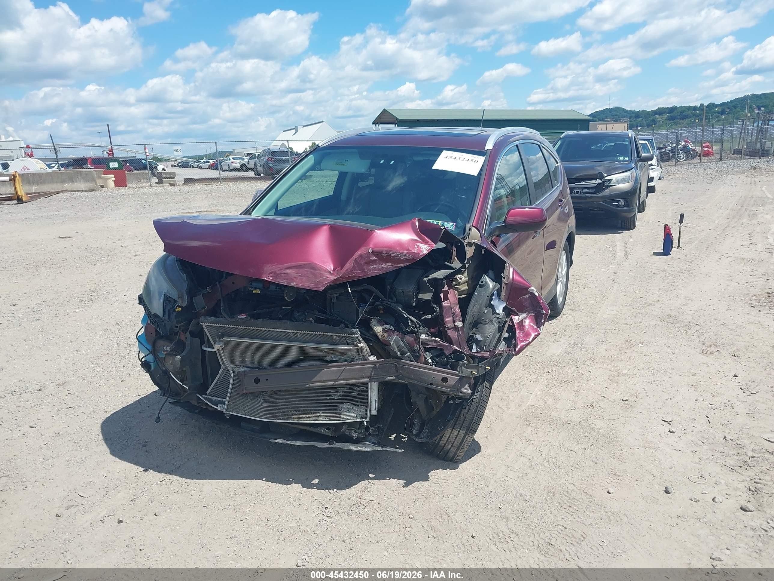 2012 Honda Cr-v Ex-l Maroon vin: 5J6RM4H73CL025038