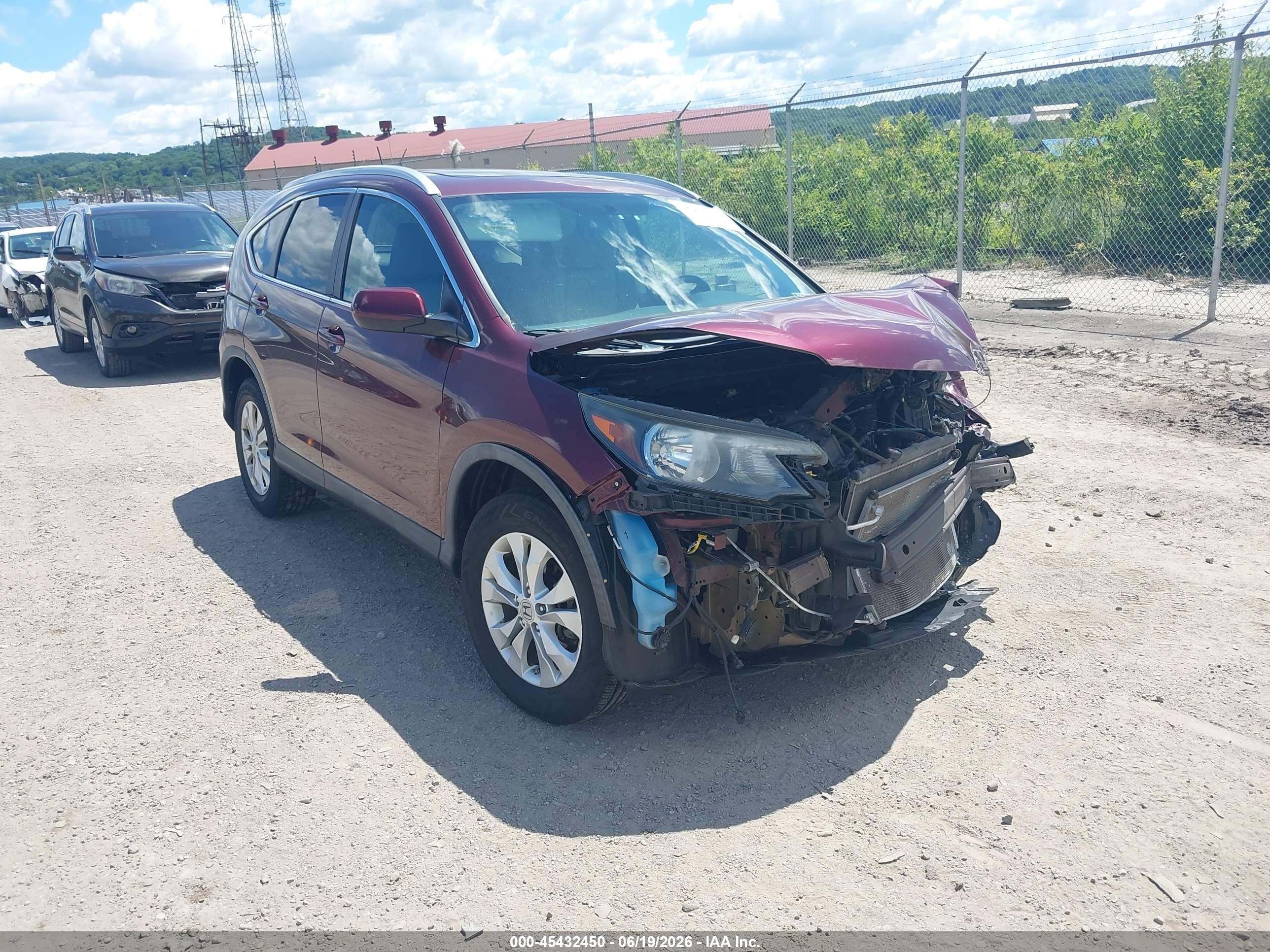 2012 Honda Cr-v Ex-l Maroon vin: 5J6RM4H73CL025038