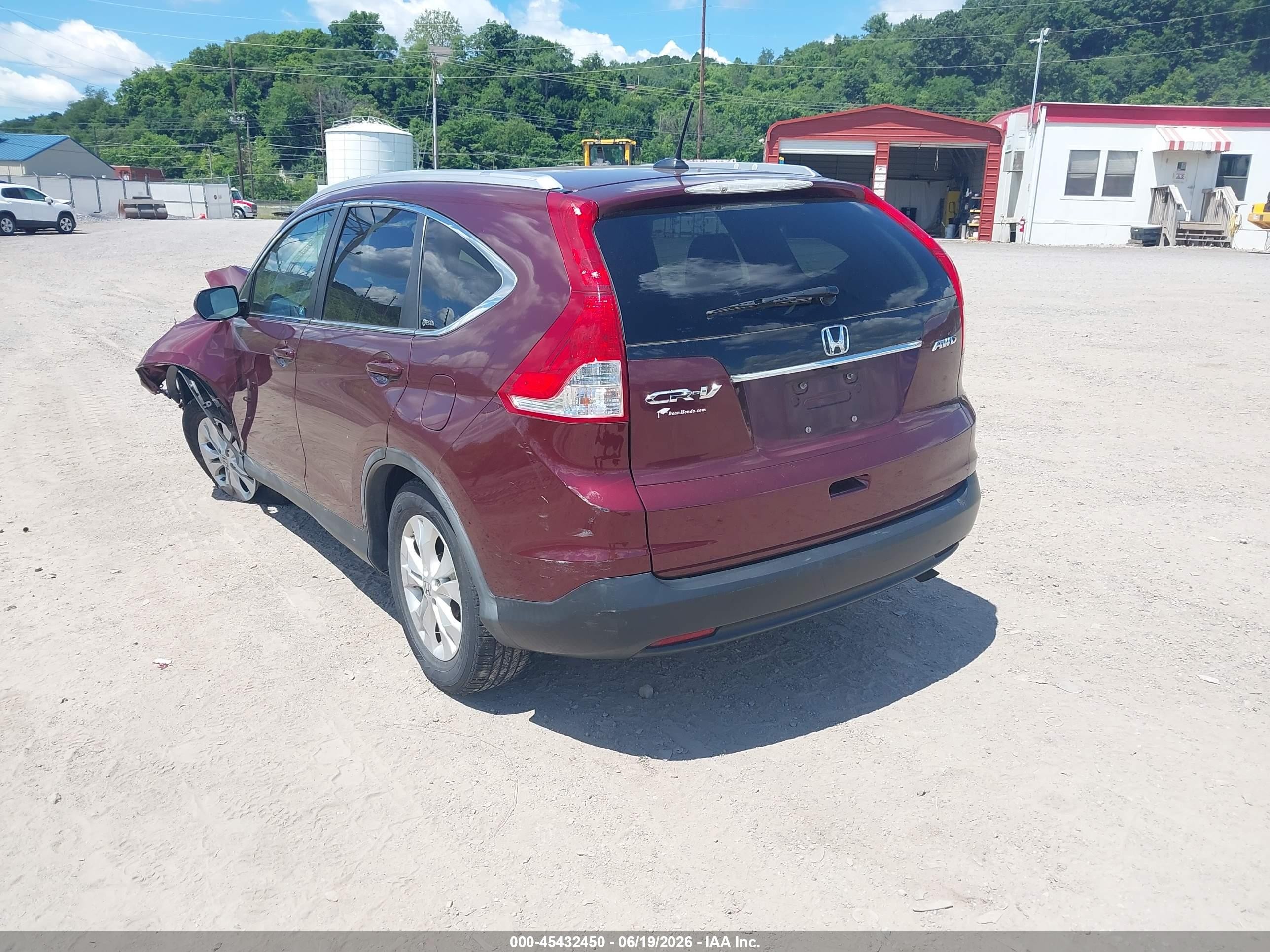 2012 Honda Cr-v Ex-l Maroon vin: 5J6RM4H73CL025038