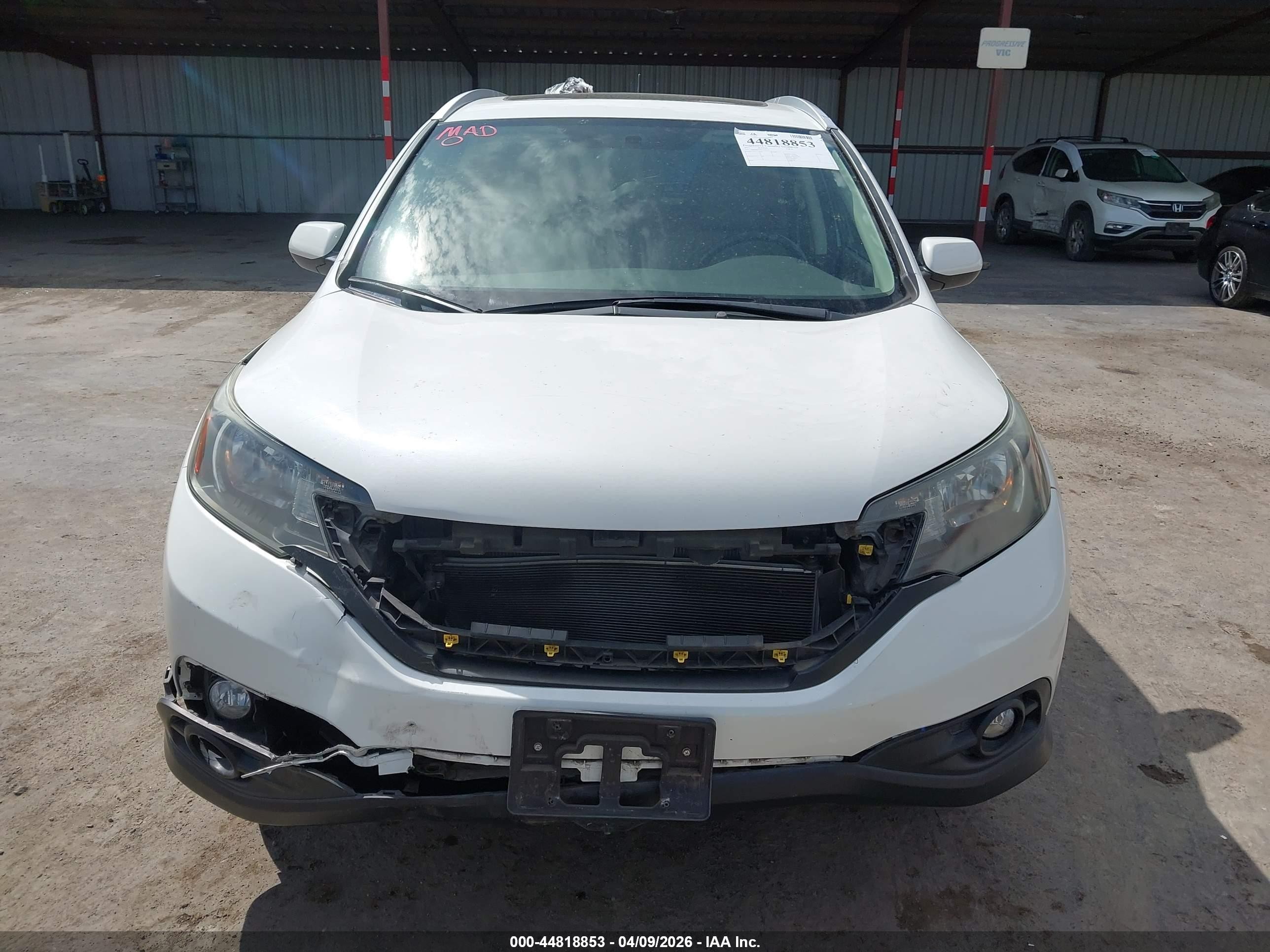 2012 Honda Cr-v Ex-l White vin: 5J6RM4H73CL056676