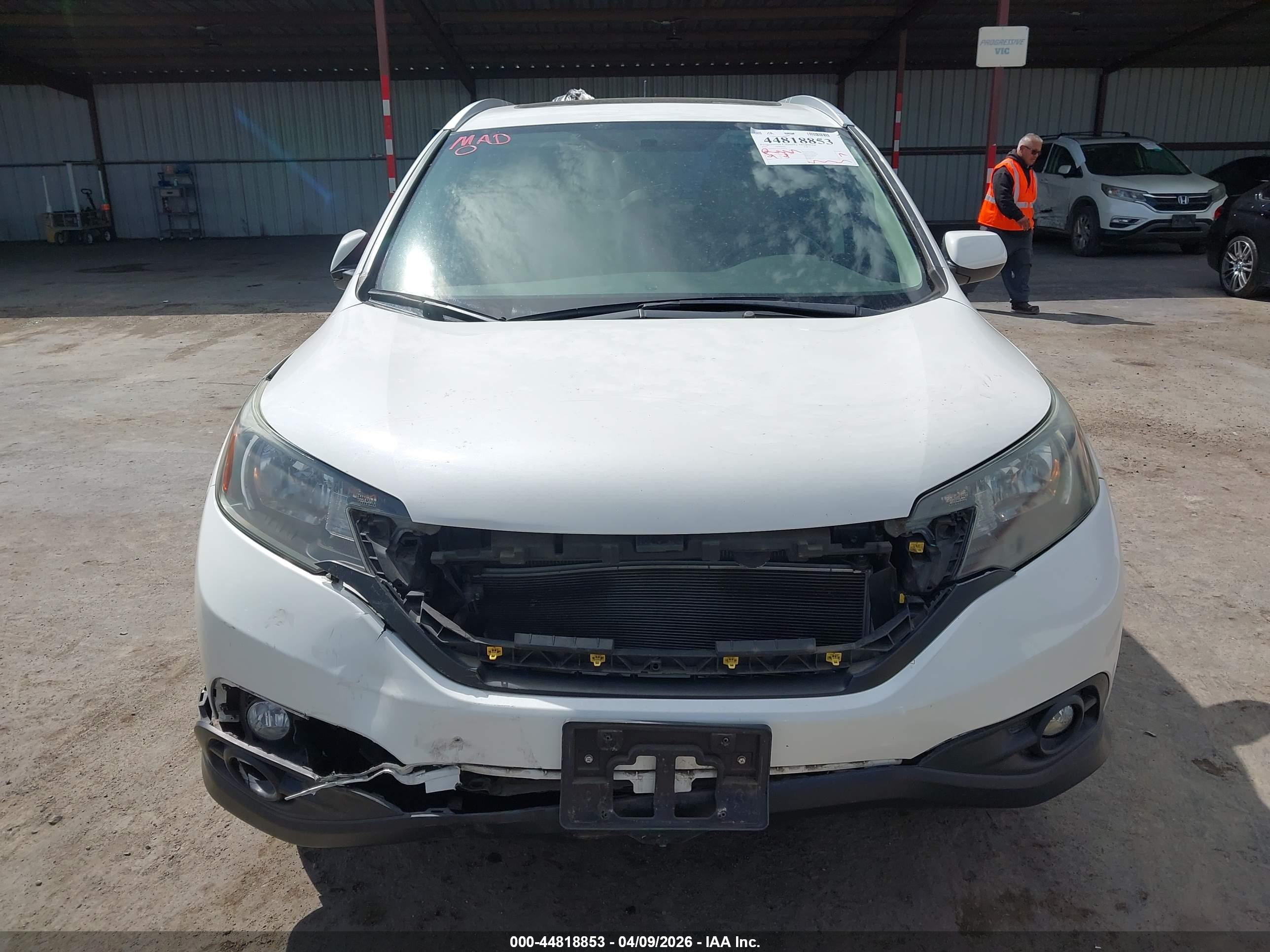 2012 Honda Cr-v Ex-l White vin: 5J6RM4H73CL056676