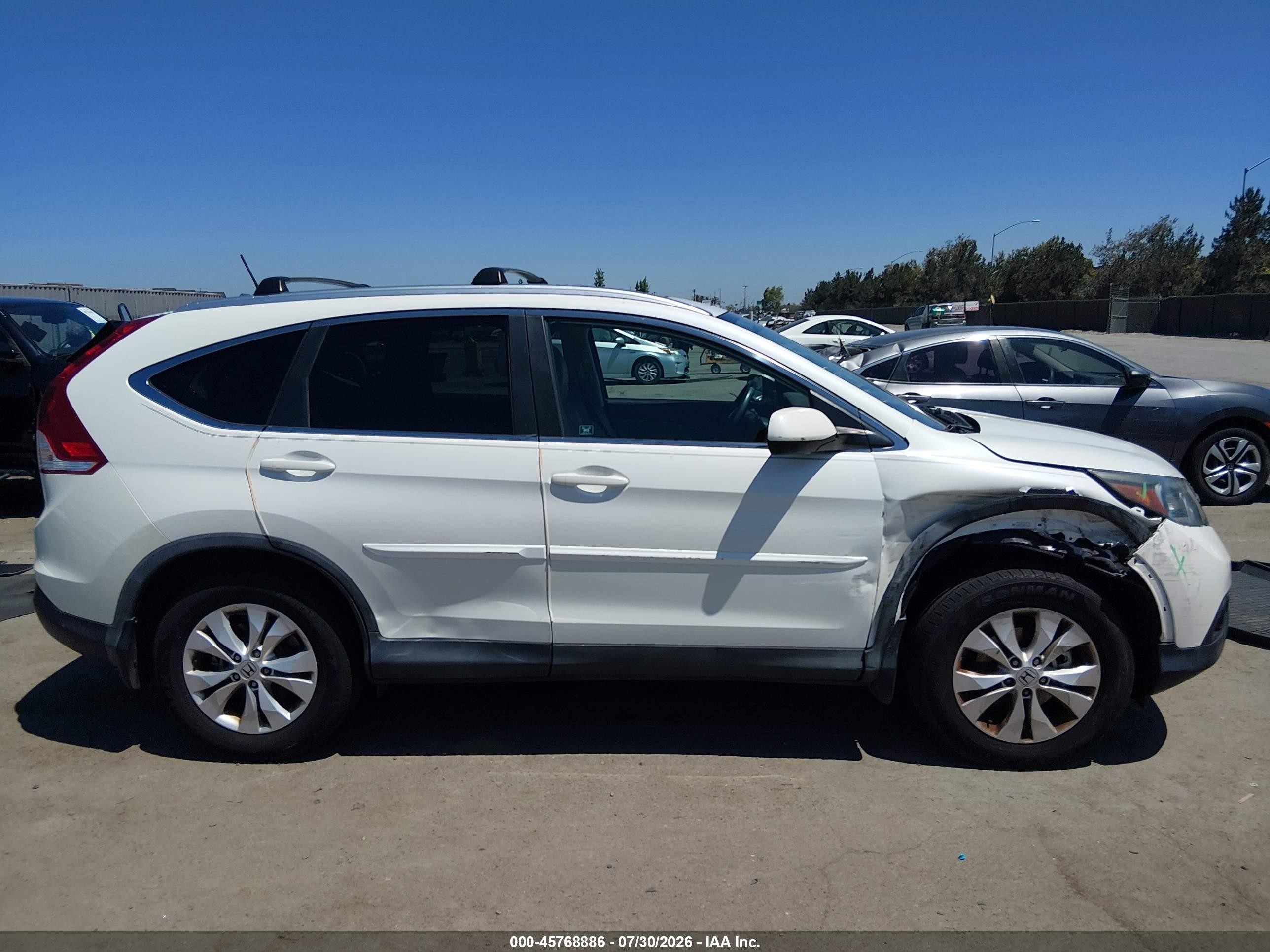 2012 Honda Cr-v Ex-l White vin: 5J6RM4H73CL070254