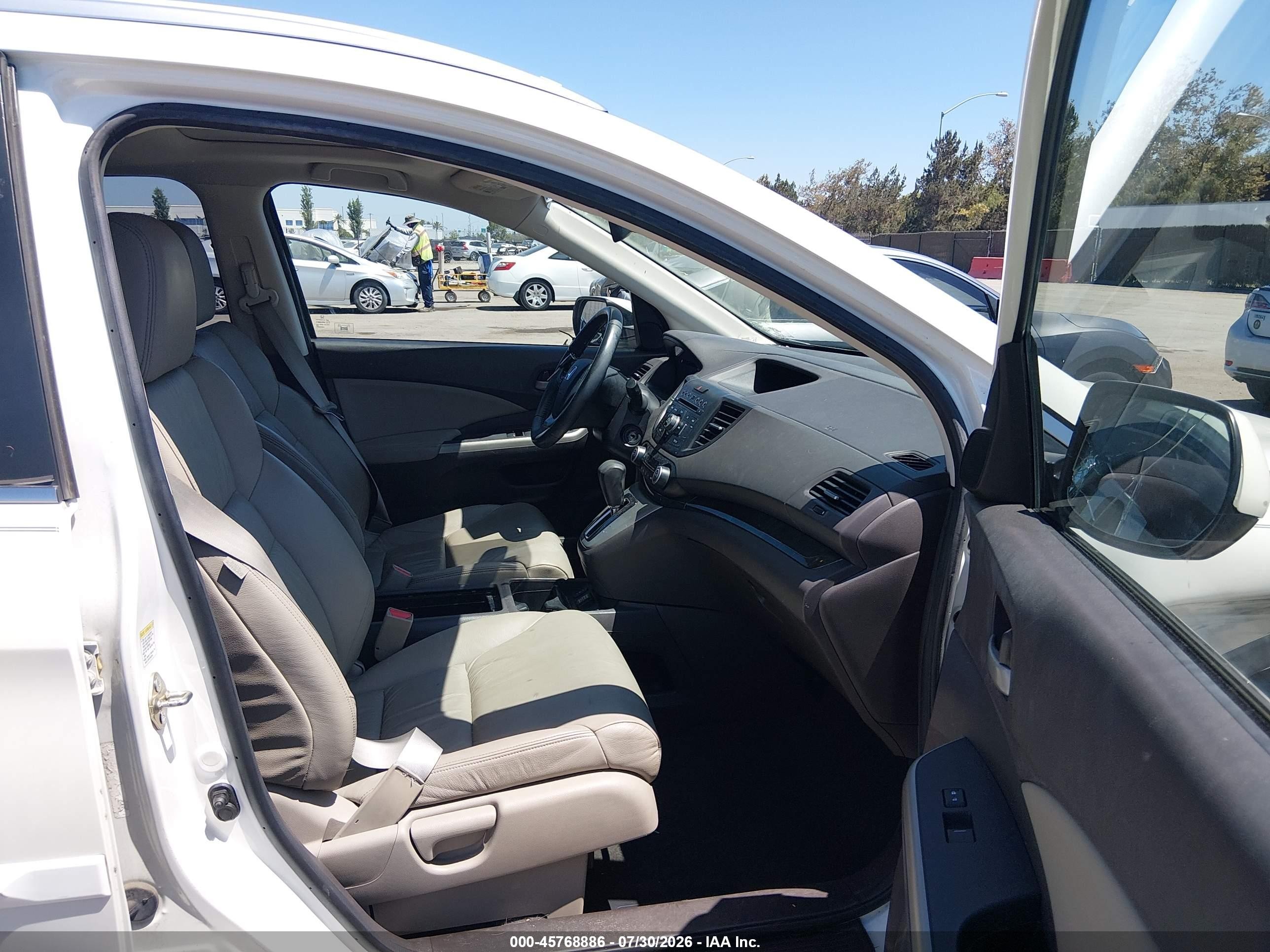 2012 Honda Cr-v Ex-l White vin: 5J6RM4H73CL070254