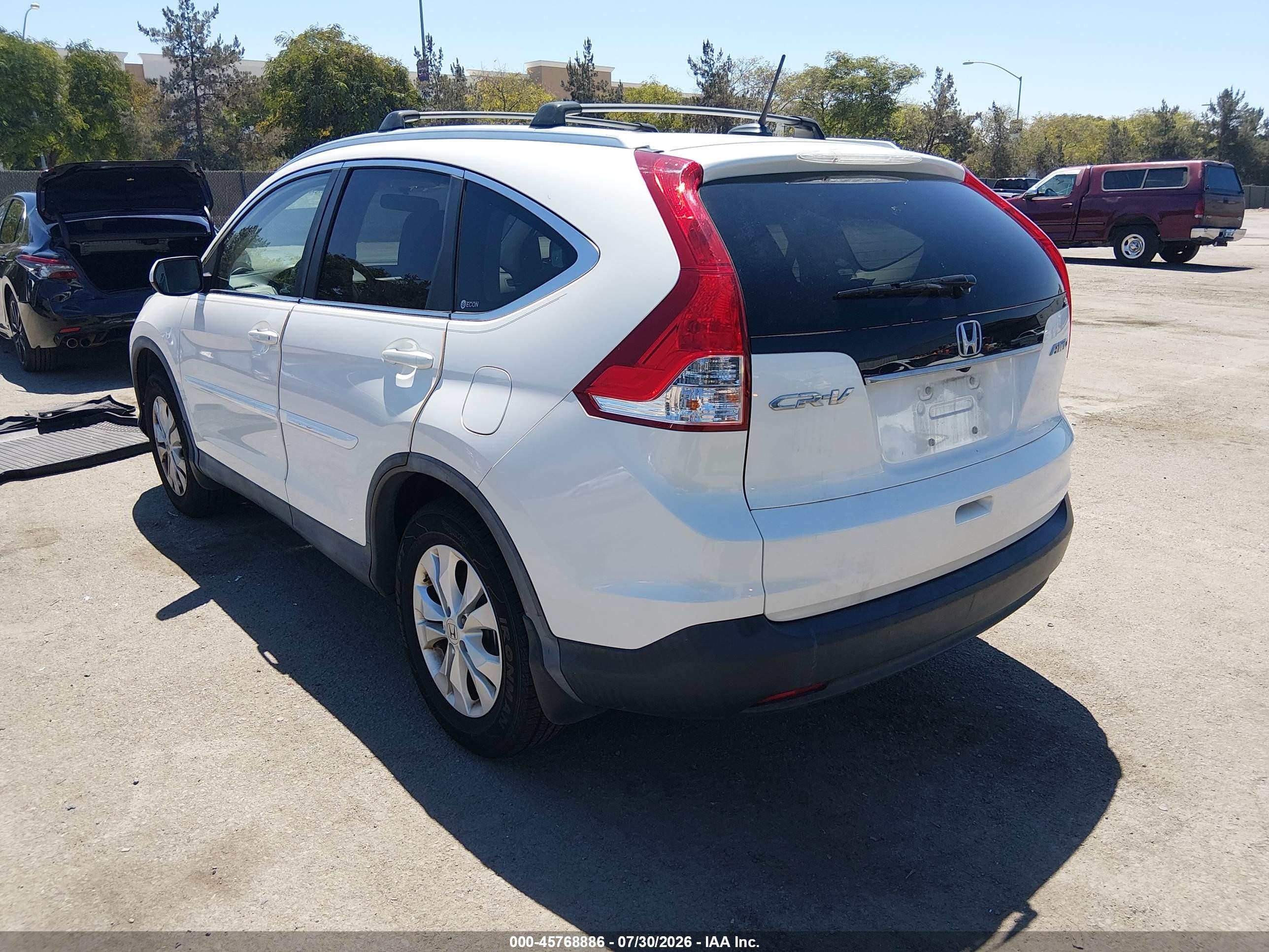 2012 Honda Cr-v Ex-l White vin: 5J6RM4H73CL070254