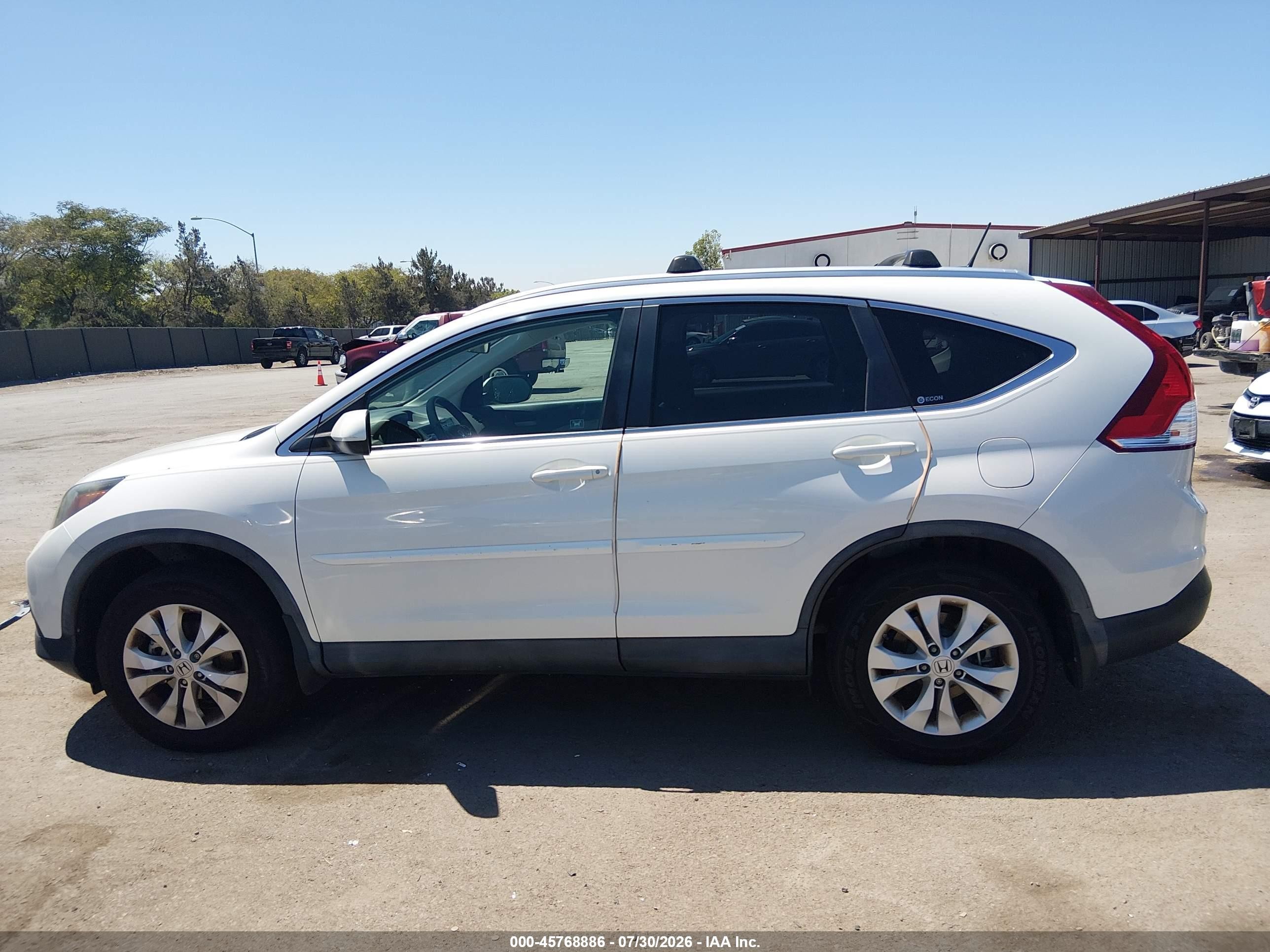 2012 Honda Cr-v Ex-l White vin: 5J6RM4H73CL070254