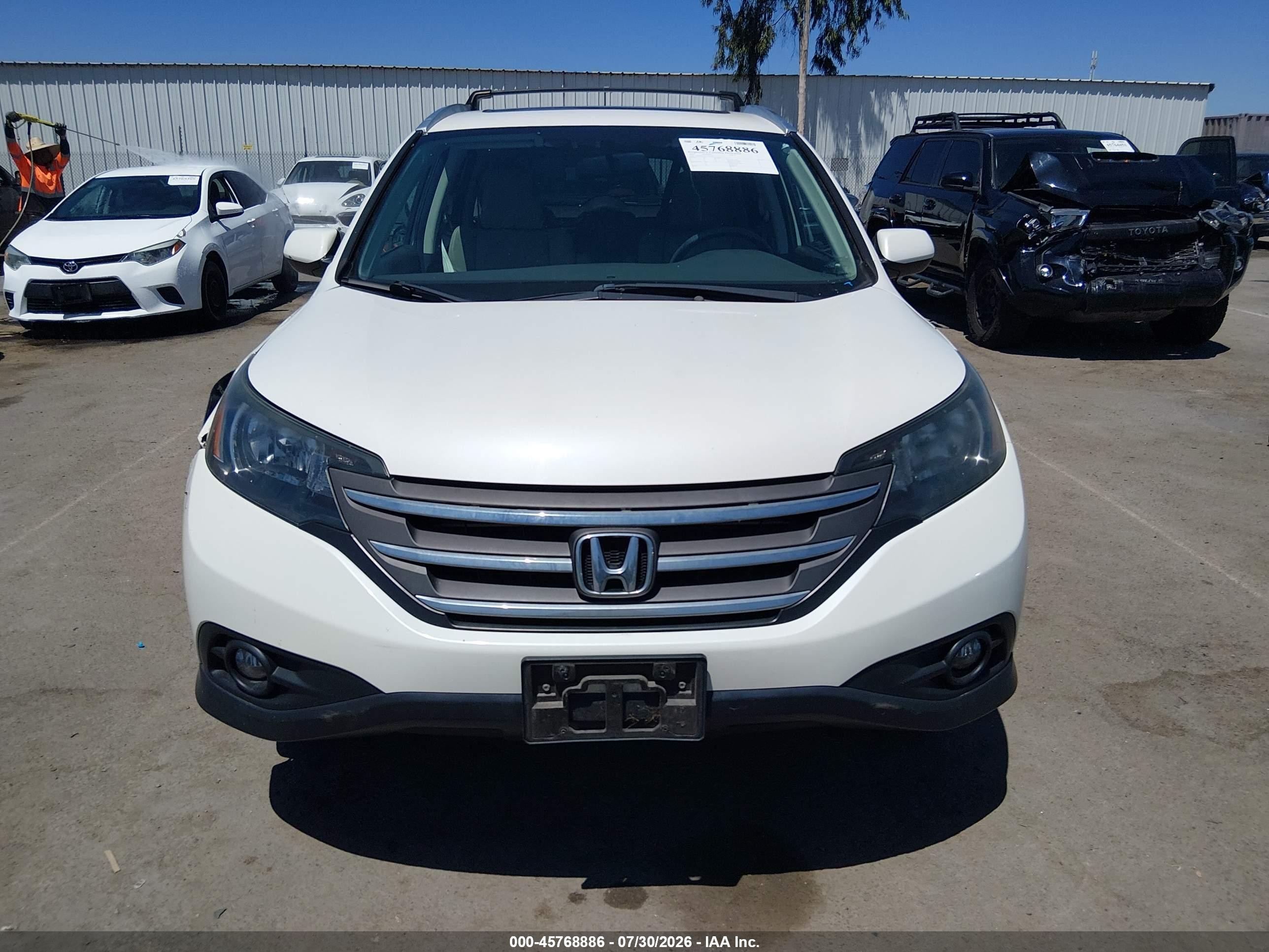 2012 Honda Cr-v Ex-l White vin: 5J6RM4H73CL070254